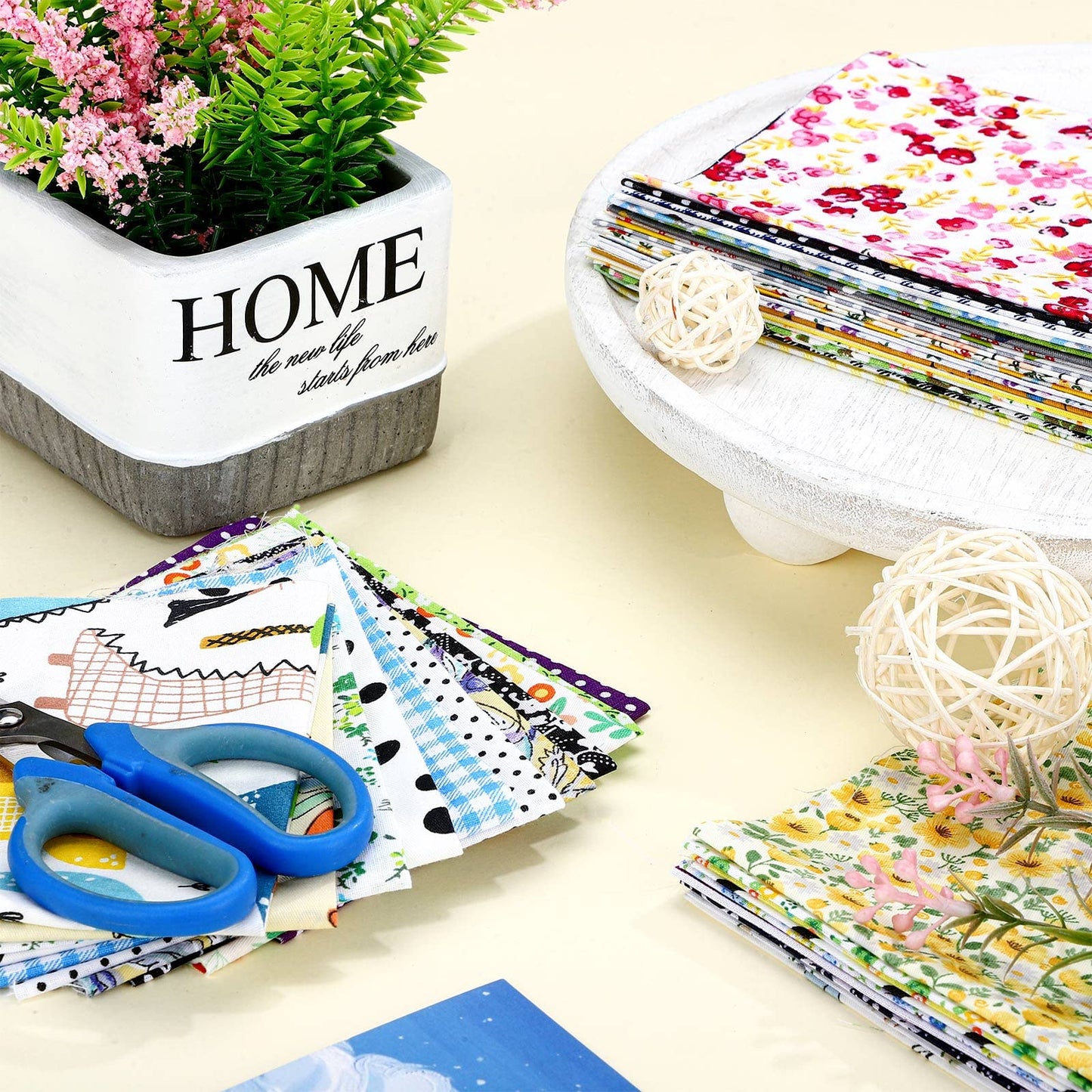 70 Pcs 10 x 10 Inch Cotton Fabric Squares Multicolor Quilting Fabric Bundles Precut Printed Patchwork Materials for Holiday DIY Crafts Cloths Handmade(Fresh Style)