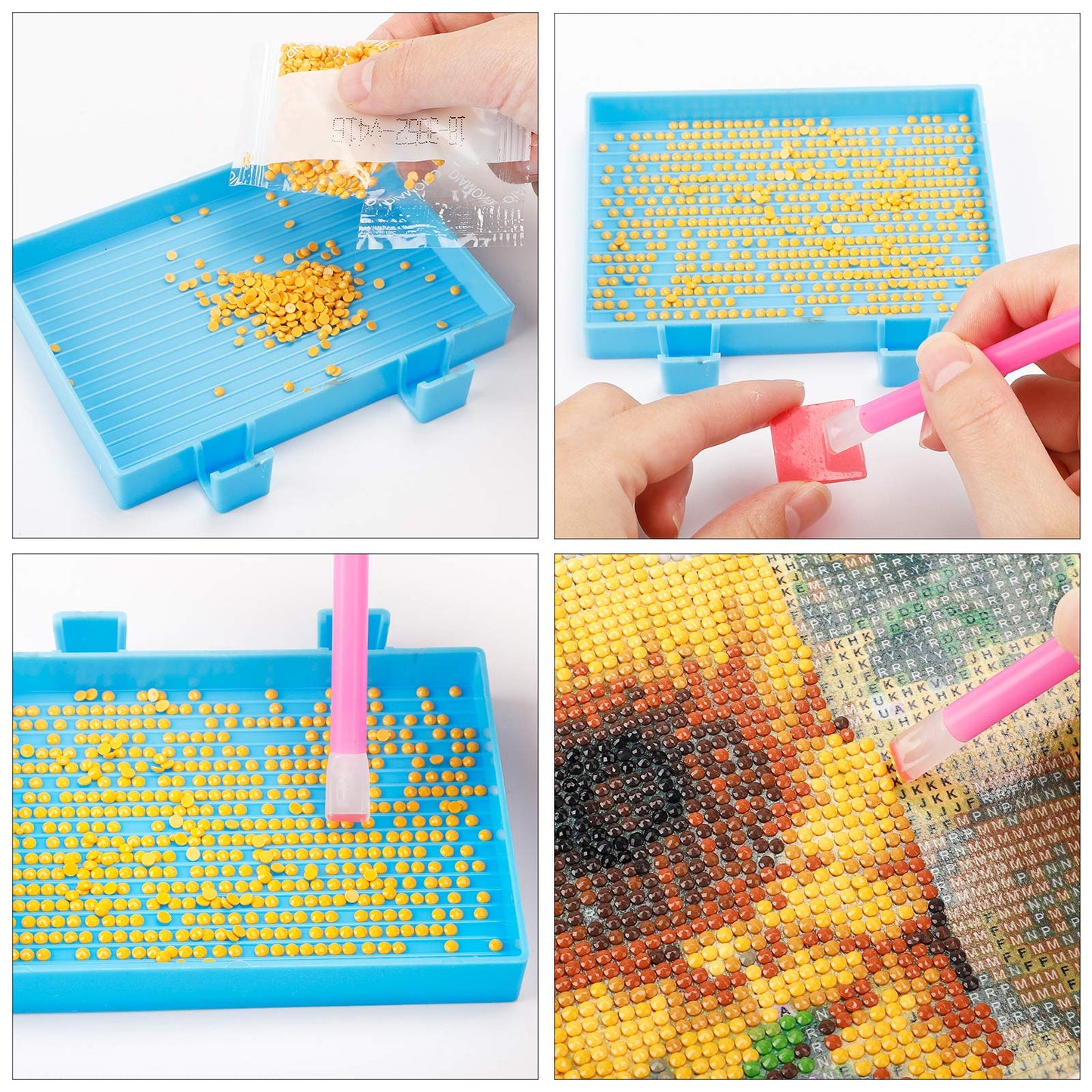 OUTUXED 117pcs 5D DIY Diamond Painting Tools and Accessories Kits with Diamond Embroidery Box and Multiple Sizes Painting Pens for Adults to Make Art Craft