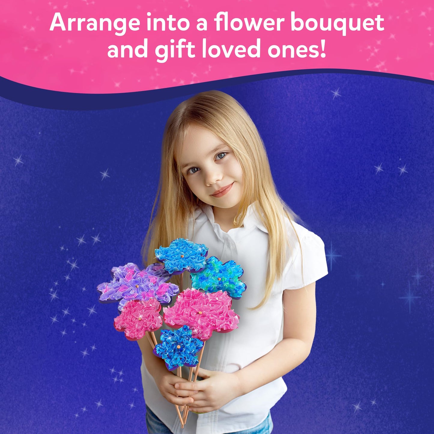 Skillmatics Poke-in Art - Flower Bouquet, DIY Wood Craft Kit, Mother’s Day Gift, Mess-Free Creative Play for Girls and Boys Ages 4, 5, 6, 7, 8, 9, Fine Motor Skills, Screen-Free Fun