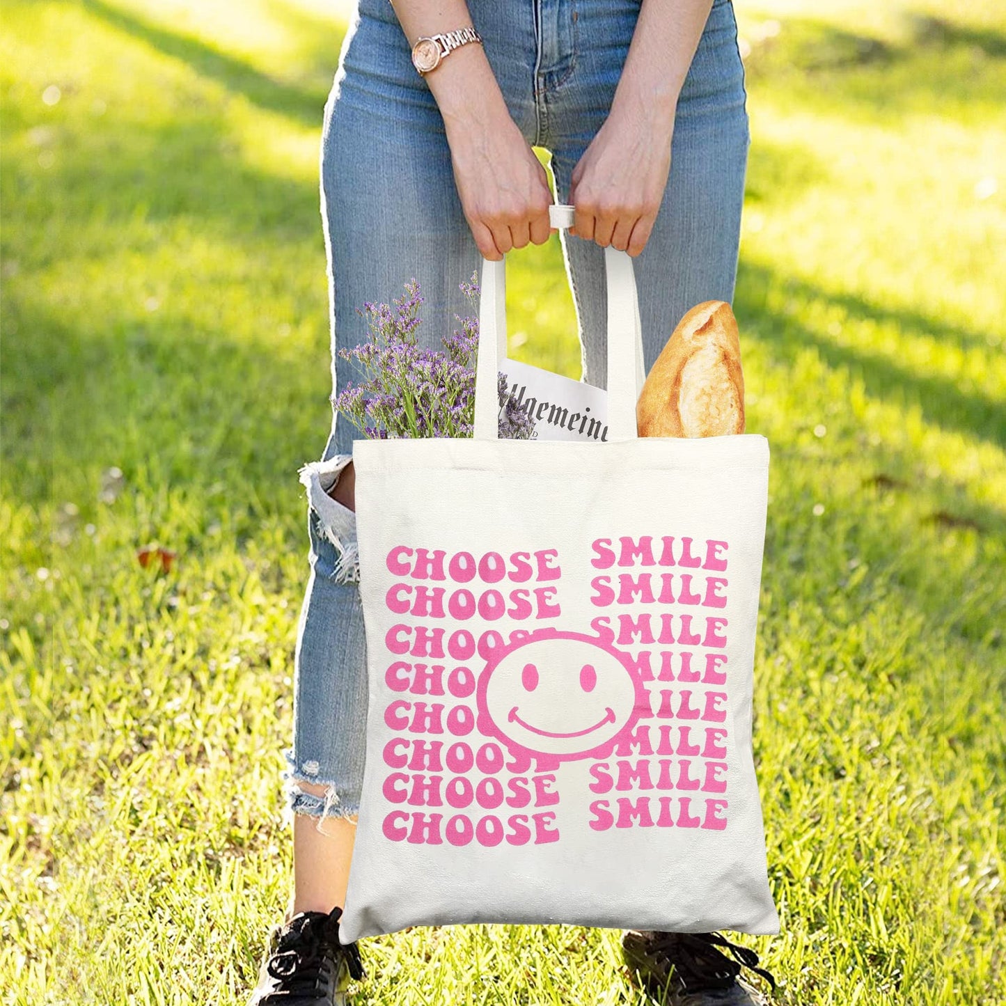 Canvas Tote Bag with Zipper Handles for Women Bridesmaid Birthday Wedding Mother Ladies Shopping Gift Bags