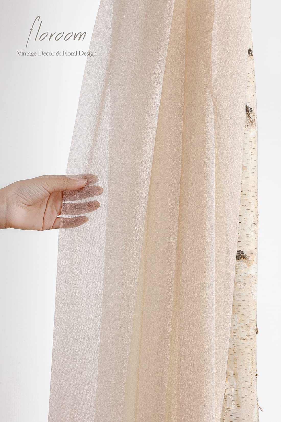 Wedding Arch Draping Fabric 3 Panels 20Ft Chiffon Fabric Drapes Arbor Drapery Wedding Ceremony Reception Swag Decorations (Nude +Cream +White)