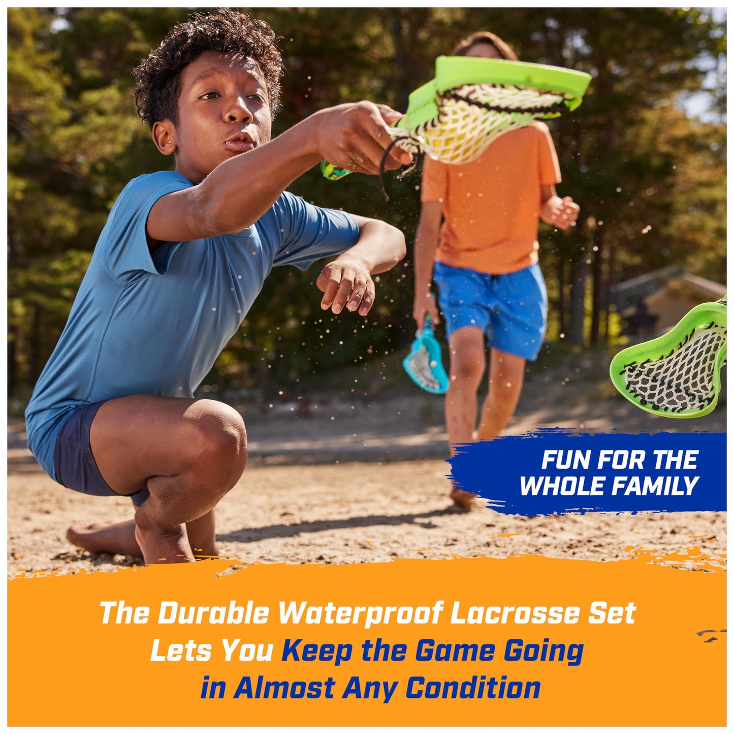 SwimWays Hydro Lacrosse, Waterproof Lacrosse Set, Outdoor Games for Adults and Kids, Sports Equipment, Pool Party Games and Toys, Blue