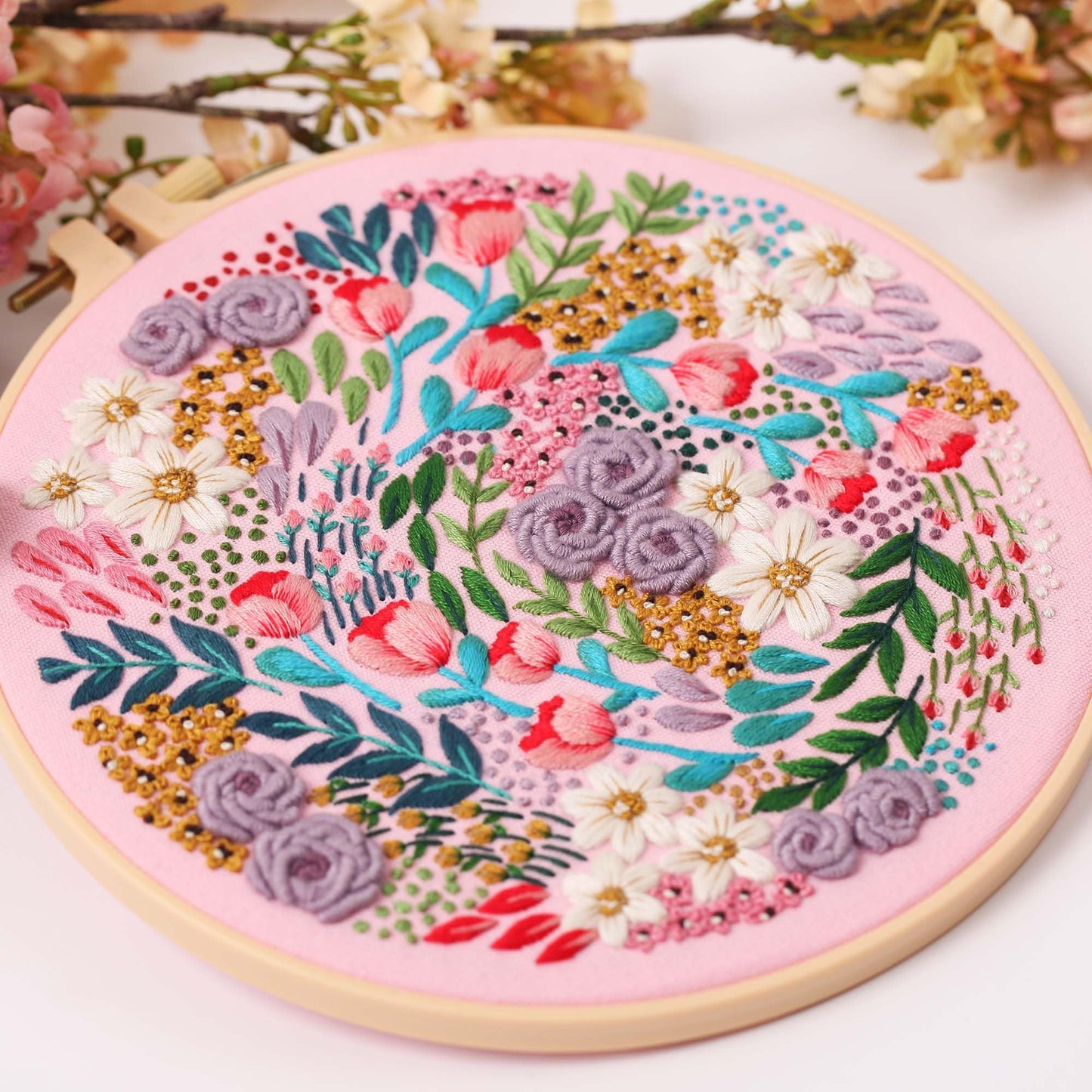 3 Pack Embroidery Starter kit with Patterns and Instructions, DIY Adult Cross Stitch Kits Beginner, Including 3 Plastic Embroidery Rings, 1 Scissors, Colored Threads and Needles