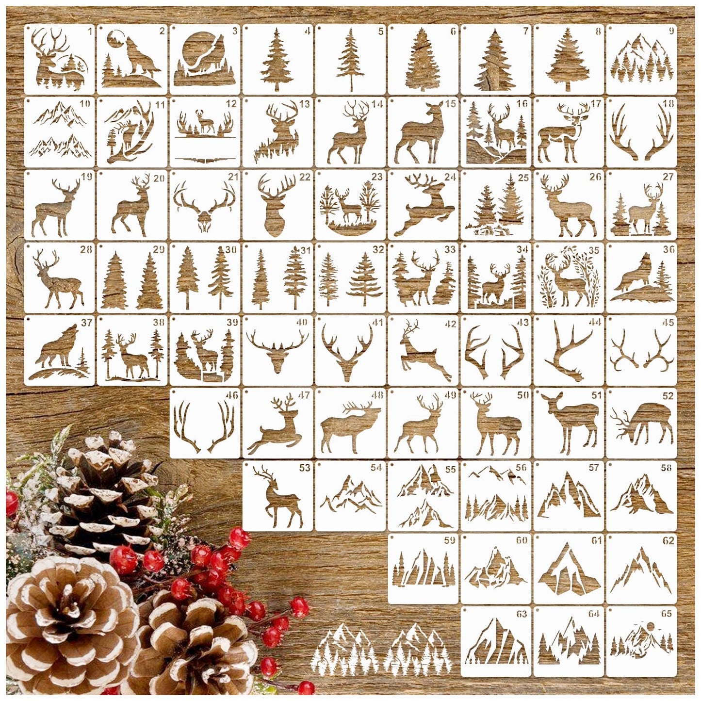 Small Stencils for Painting on Wood Reusable, 3 Inch Reusable Stencil for Craft Ornament Paint Template Stencils for Wall Card Rock Wood Signs Coasters Canvas Home Decor (Animal Deer)