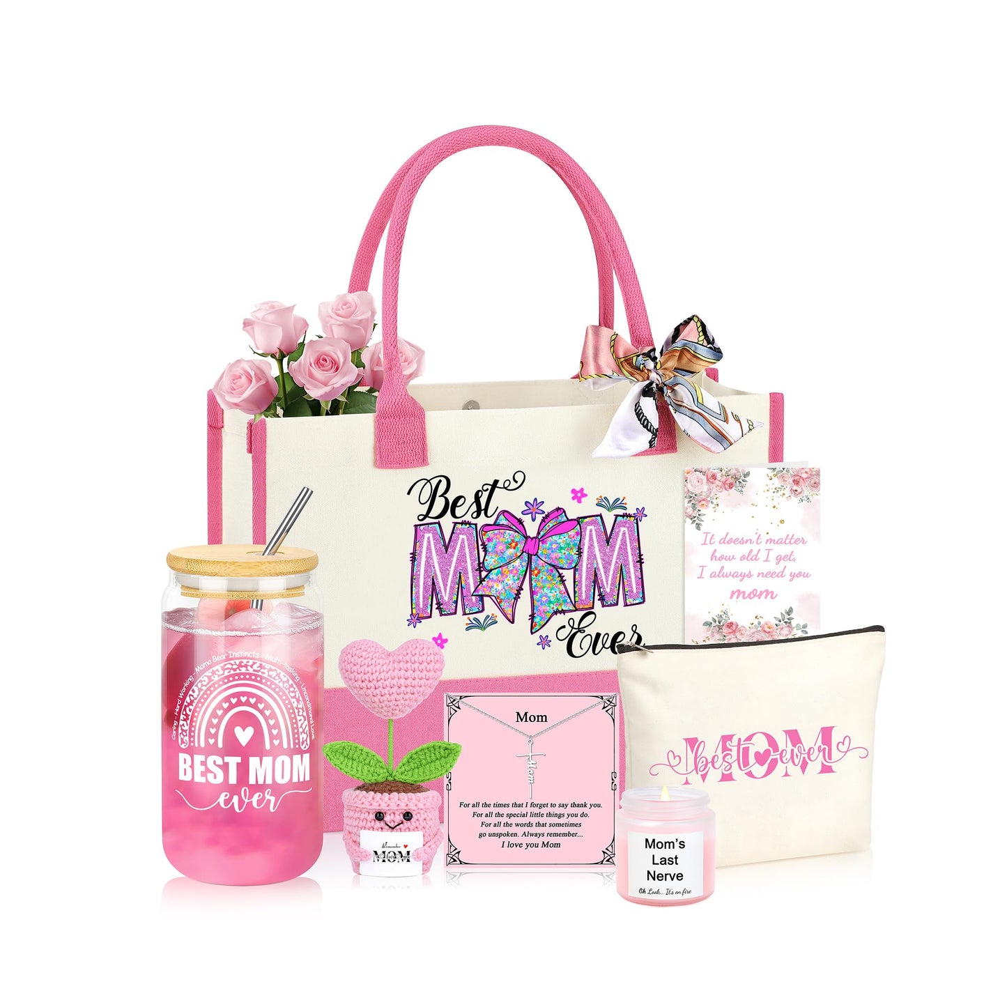 JSENGIFT Mom Gifts, Mothers Day Birthday Unique Gifts for Mom from Daughter Son, Christmas Valentines Day Ideas Present for Mother Set of 7