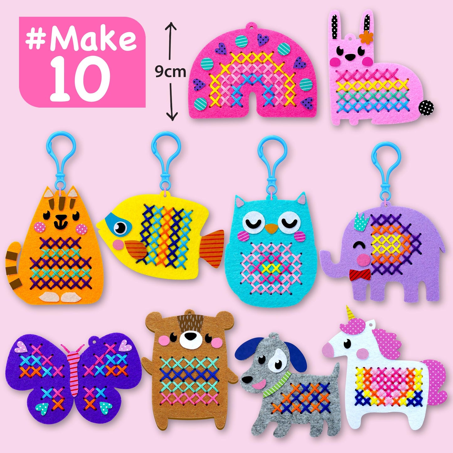 Beginner Needlepoint Cross Stitch Kit for Kids Ages 5-8 – Easy Embroidery Starter Set with Jumbo Plastic Needles, Pre-Printed Patterns, Instructions – DIY Arts & Crafts Gift for Girls & Boys