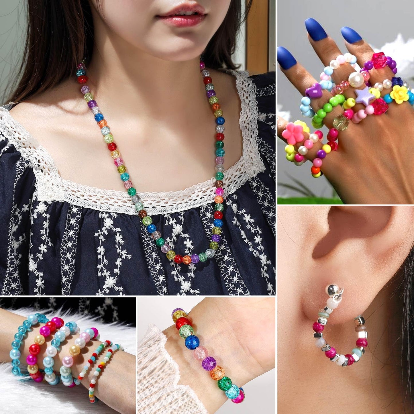 0.8mm Elastic Strings for Bracelets, Crystal Stretch Bead Cord for Jewelry Making, Clear Stretchy Elastic String Cord for Beading, Transparent Thread for Bracelet Necklace Making