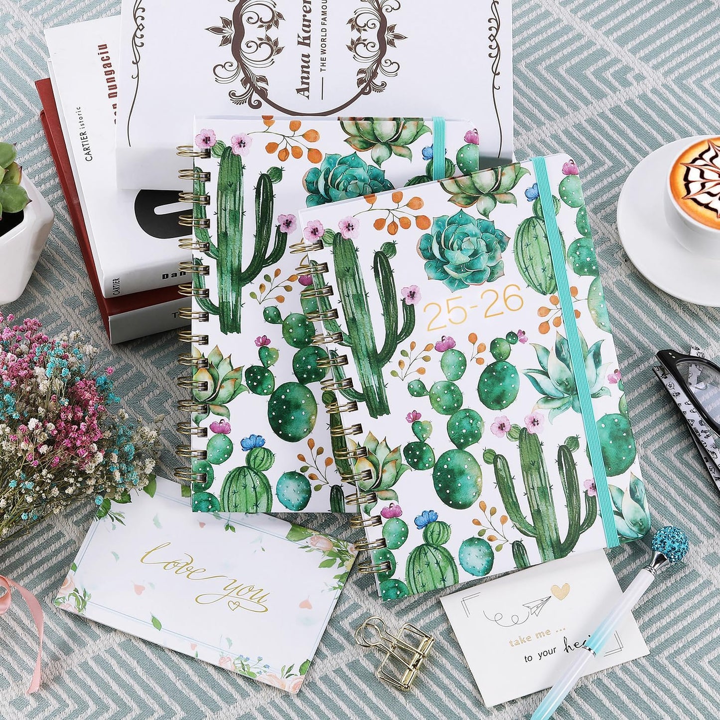 2025-2026 Planner - Planner 2025-2026, Jul 2025 - Jun 2026, 8.5" x 6.4", Planners with Hardcover, Twin - Wire Binding, Monthly Tabs, Elastic Closure, Daily Organizer