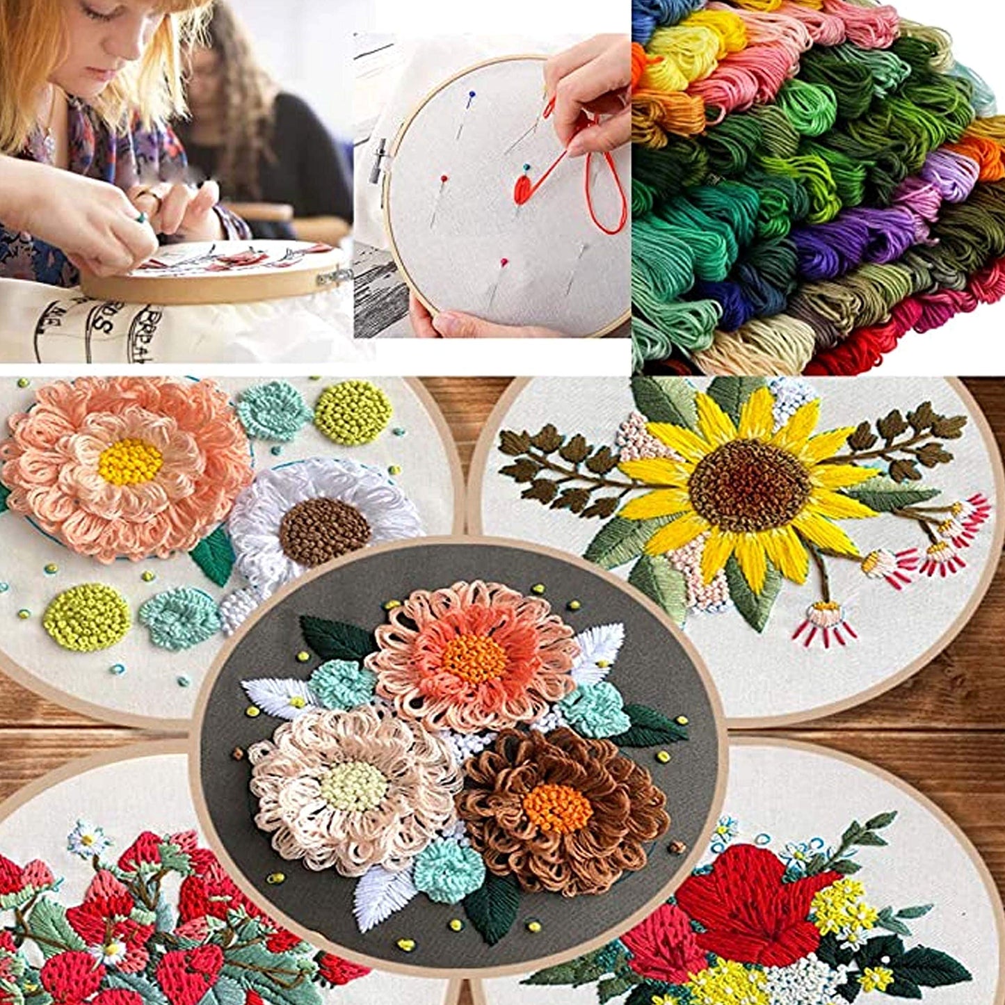 200pcs+ Embroidery Floss kit, Friendship Bracelet String Kit with Organizer Box-Included 100pcs Friendship Bracelet Floss Thread,Cross Stitch Kits Xmas Gifts