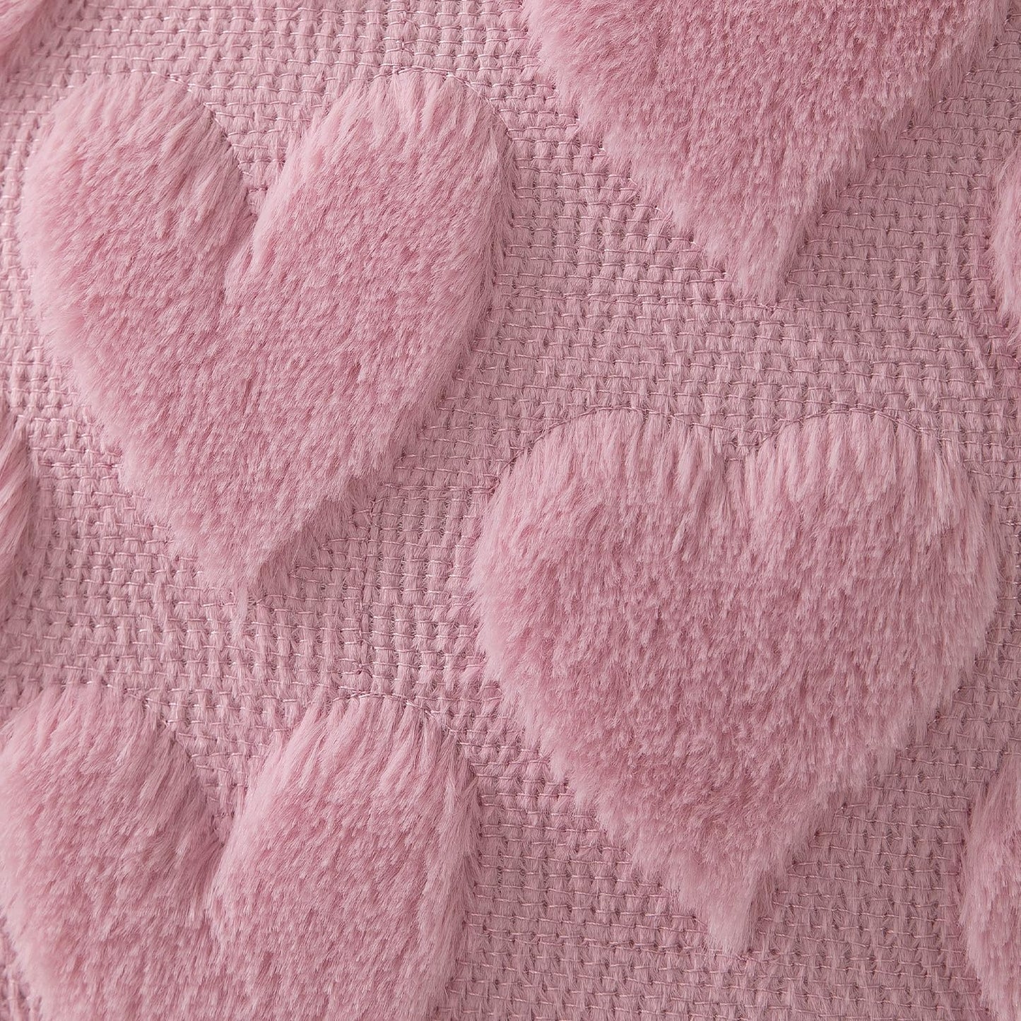 Valentines Pillow Covers 18x18 inch Set of 2 Valentines Day Decoration Pink Heart Soft Plush Faux Fur Jacquard Throw Pillows for Bedroom Sofa Holiday Festivals Home Decor PTK017B18