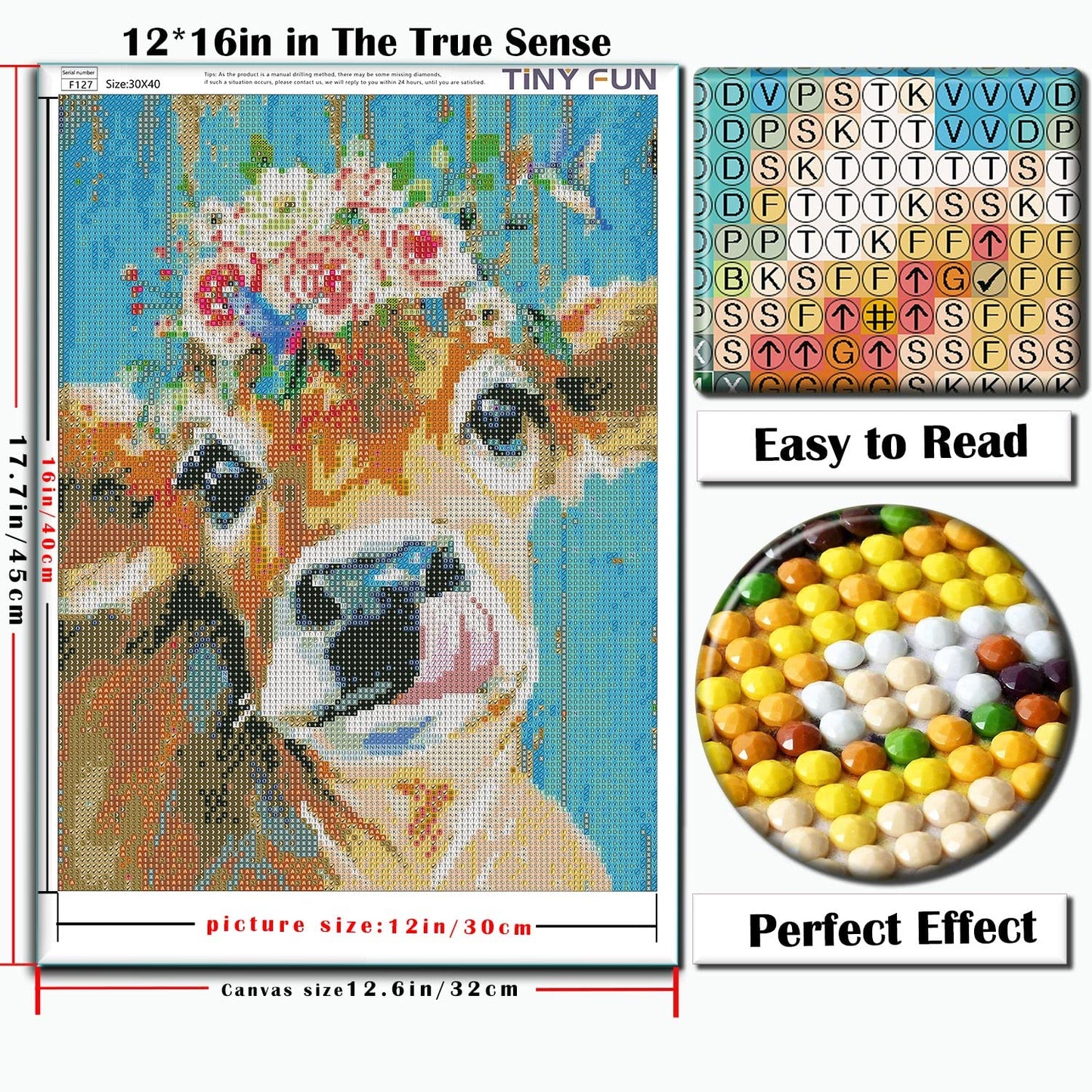 TINY FUN Diamond Painting Kits for Adults&Beginners DIY 5D Diamond Art Paint with Round Diamonds Full Drill Cow Gem Art Painting Kit for Home Wall Decor Gifts(12x16inch/30×40cm)
