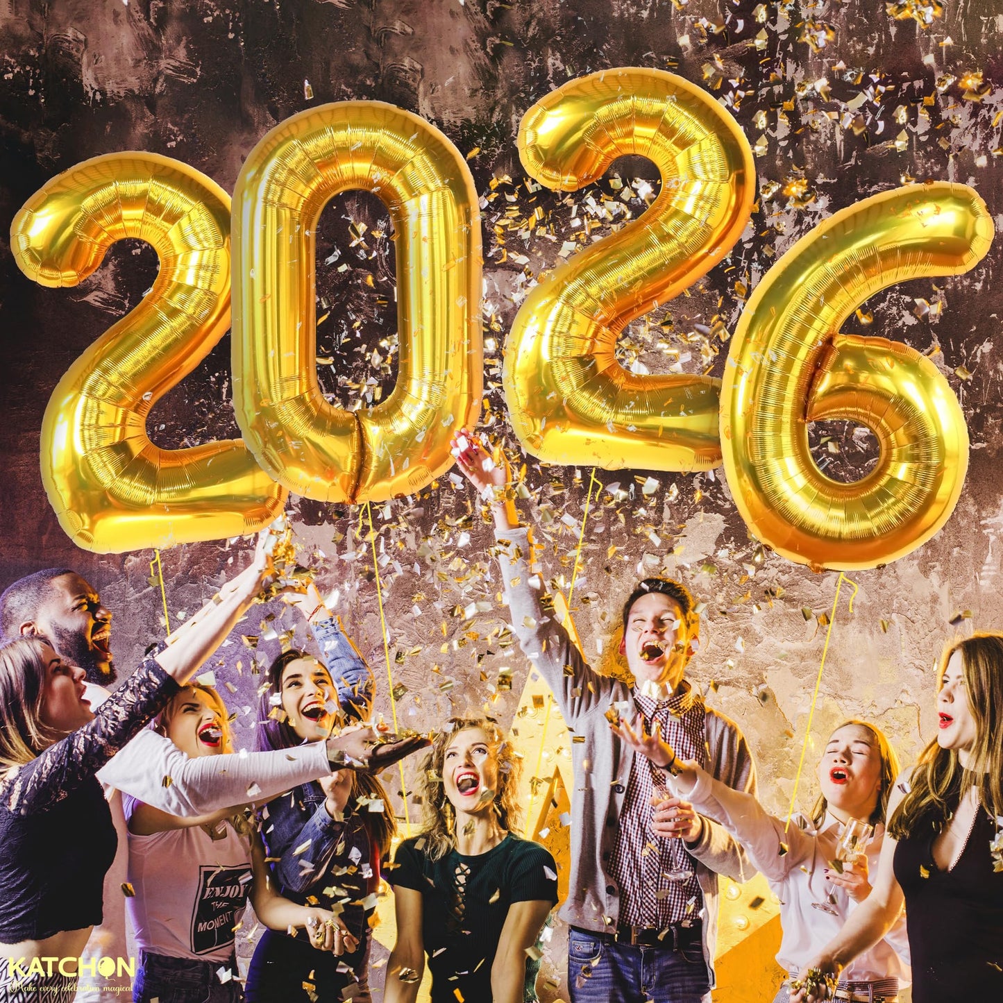 Gold 2026 Balloons 42 Inch, Giant - Gold Graduation Decorations 2026, Foil Number 2026 Graduation Balloons Class of 2026 Decorations | Graduation Party Decorations | Prom Decorations 2026, Katchon
