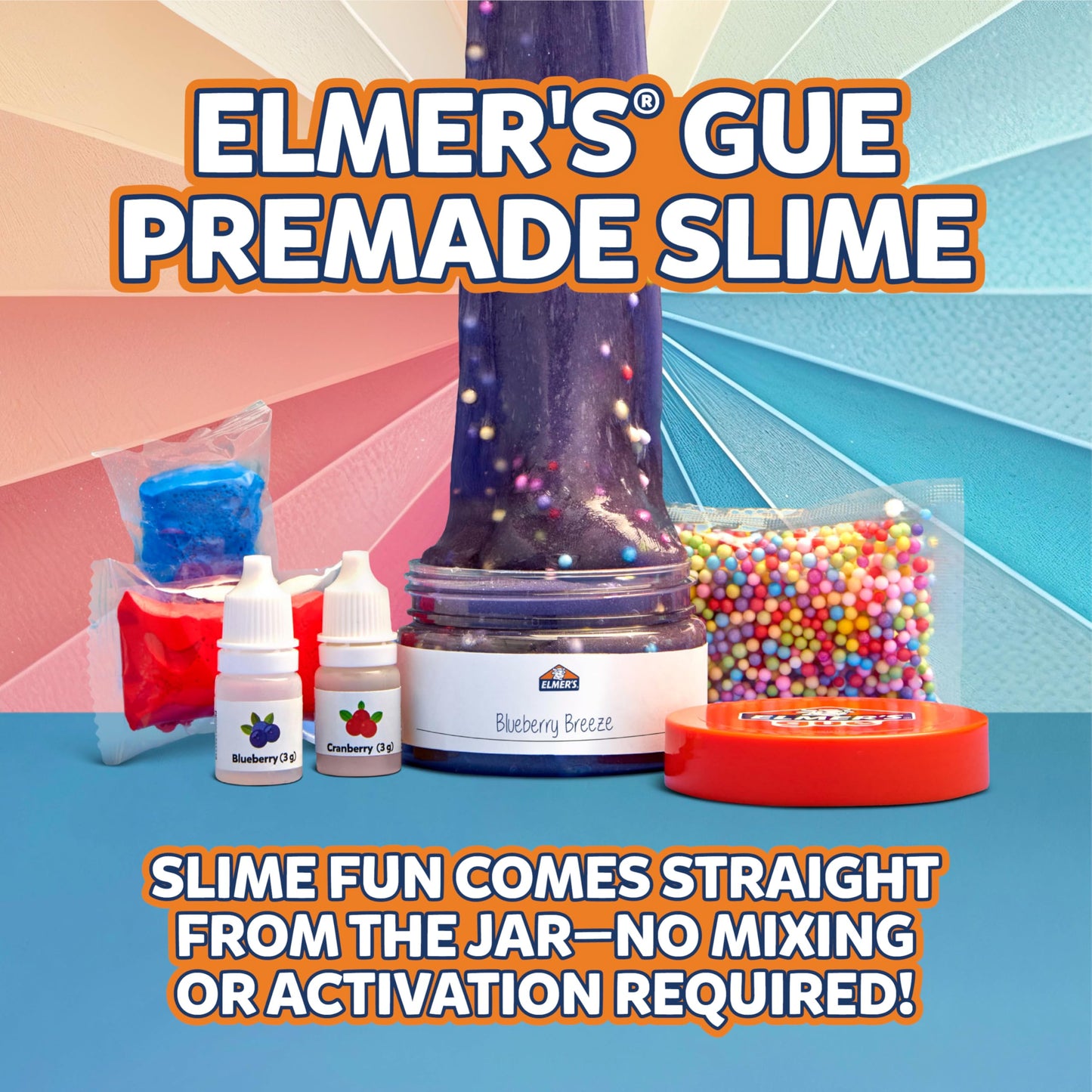 Elmer's Color Wheel Slime Kit, Includes Elmer's GUE Premade Slime, Clay Color Pigments, Scents, Sheet Labels, 24 Piece Kit