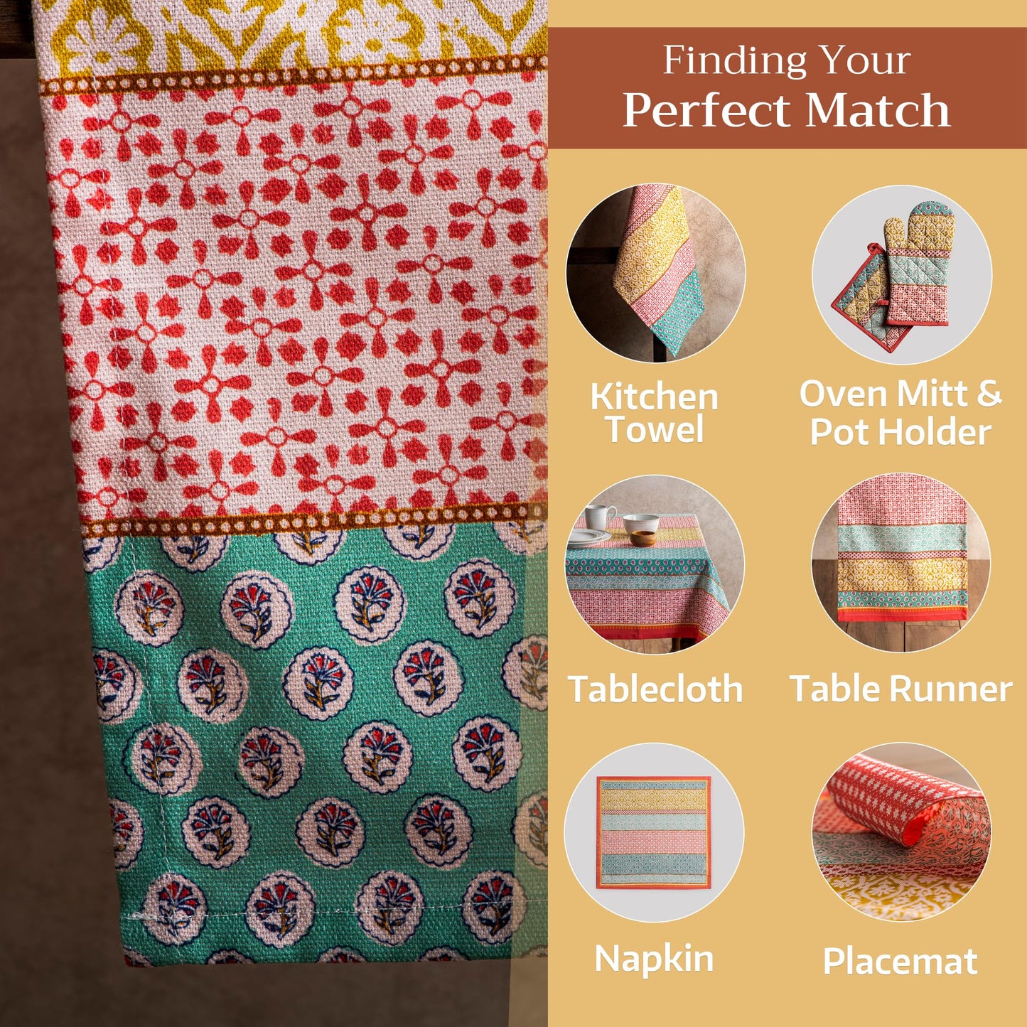 Apron for women with Pocket 100% Cotton 27.50"x31.50" 1 Piece Adjustable Neck Strap & long ties Apron Men, Chef, Wedding, Cooking, Gardening, Server Spring/Summer (Provence)