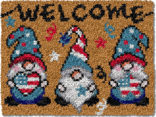 Latch Hook Kits for Adults Kids DIY Needlework Doormat Creative Gift Home Decoration 20.5Inch X13.8Inch (Brown)