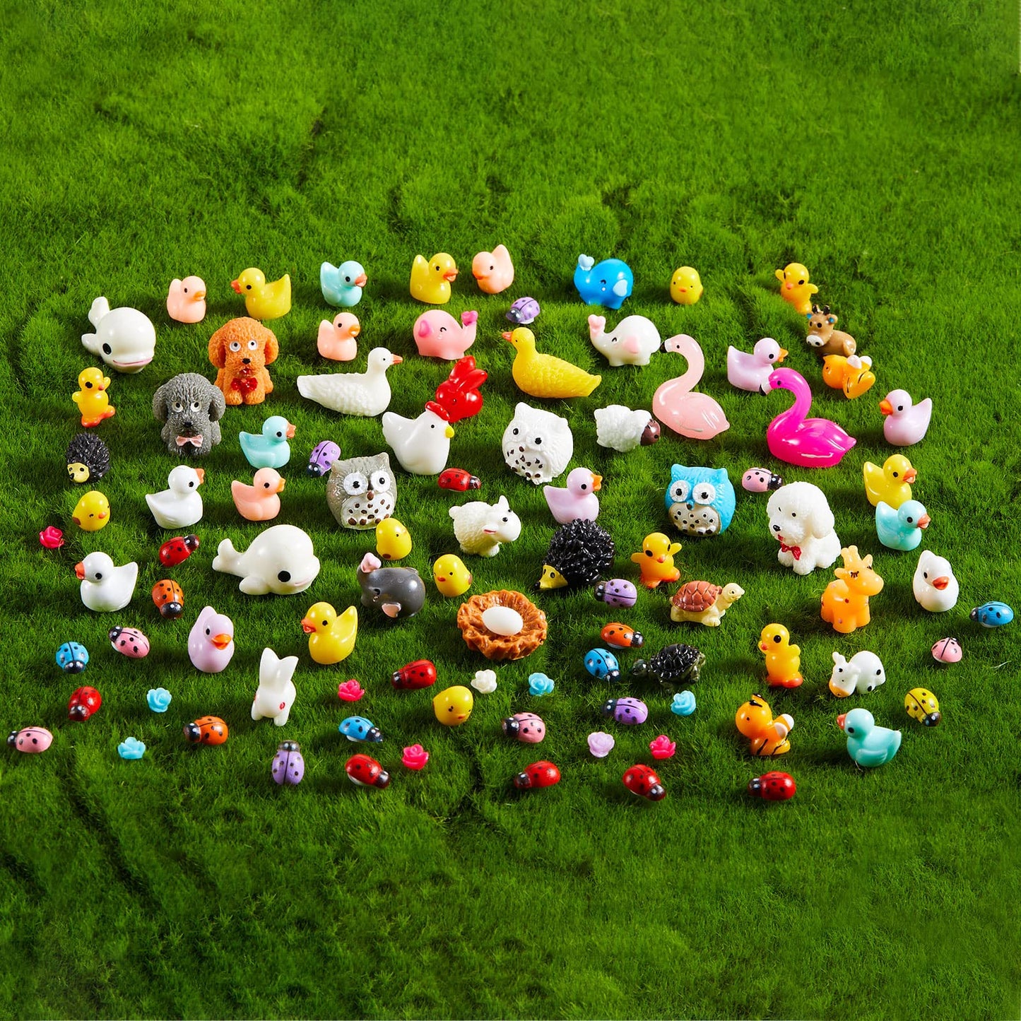 100 Pcs Mini Ocean Resin Animals Miniature Ocean Animals Tiny Figurine Tiny Resin Trinkets Marine Aquarium Ornaments Dollhouse Decorations for DIY Tank Potted Garden Landscape Accessory(Stylish Style)