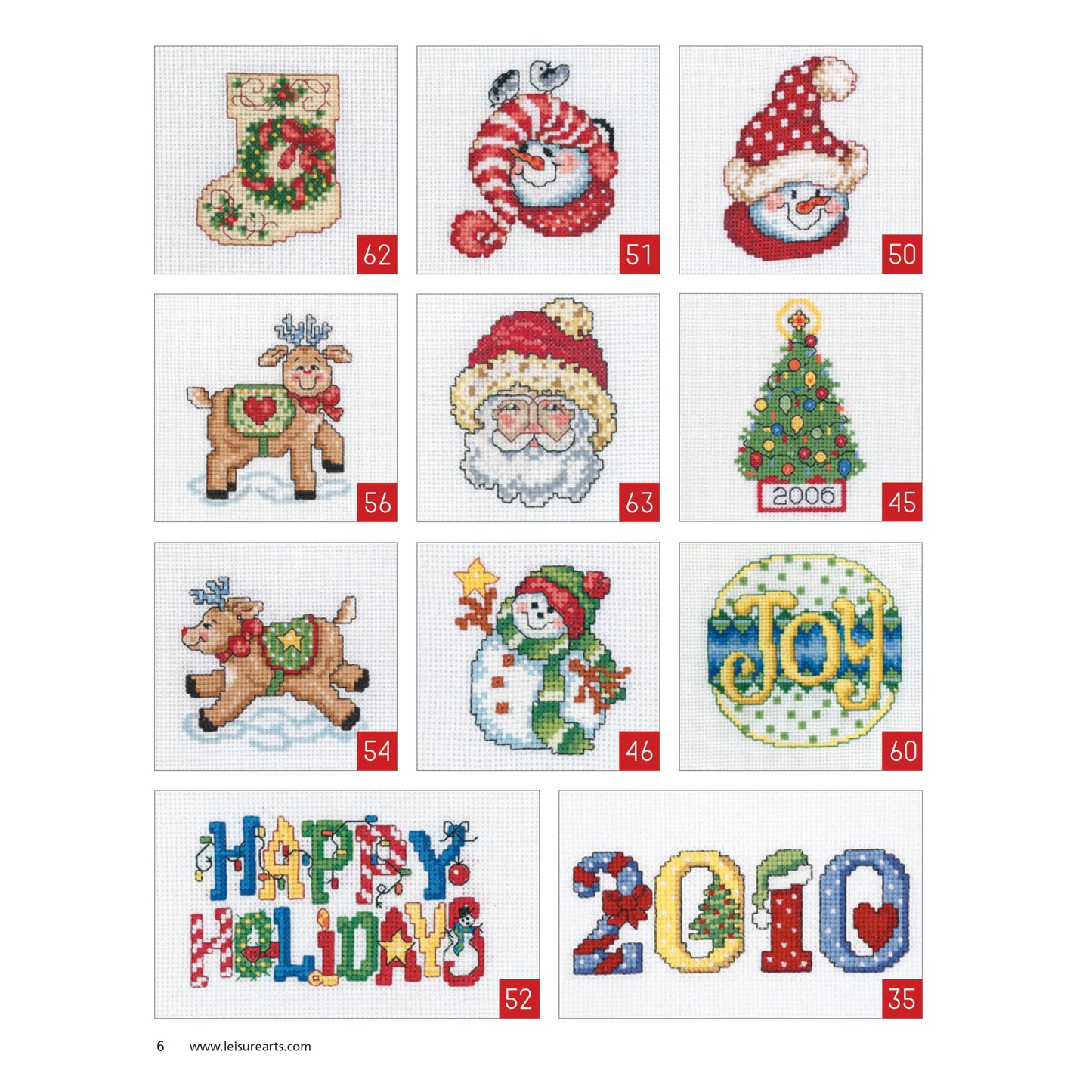 Cross Stitch Holiday Ornaments Galor Cross Stitch Book- Pattern Kits from Snowmen to Elves to Woodland Creatures, 98 Christmas Ornaments Design.