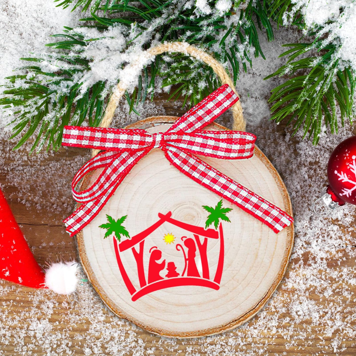 JULMELON Christmas Stencils - 20 Pcs Reusable Nativity of Jesus & Religious Scene Stencils for Painting on Wood, Fabric & Canvas