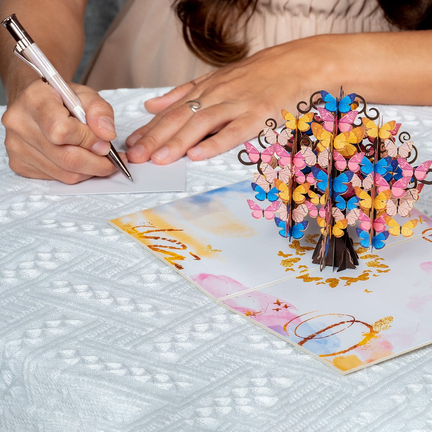 Paper Love Mothers Day Pop Up Card, 3D Butterfly Tree,Gift for Mothers Day, Birthday, Wedding, Anniversary, Thank You, Get Well, All Occasion - 5" x 7" Cover - Includes Envelope and Note Tag