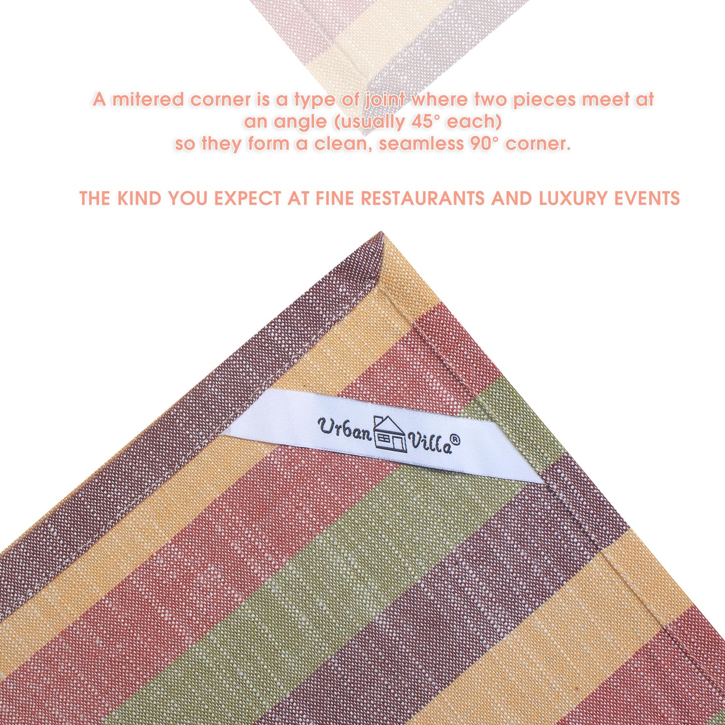 Urban Villa Fall Kitchen Towels Harvest Stripes Dish Towels (Set of 6) 20x30 Inches 100% Cotton Highly Absorbent Thanks Giving Dish Cloths & Dish Towels with Hanging Loop Quick Drying Kitchen Towels