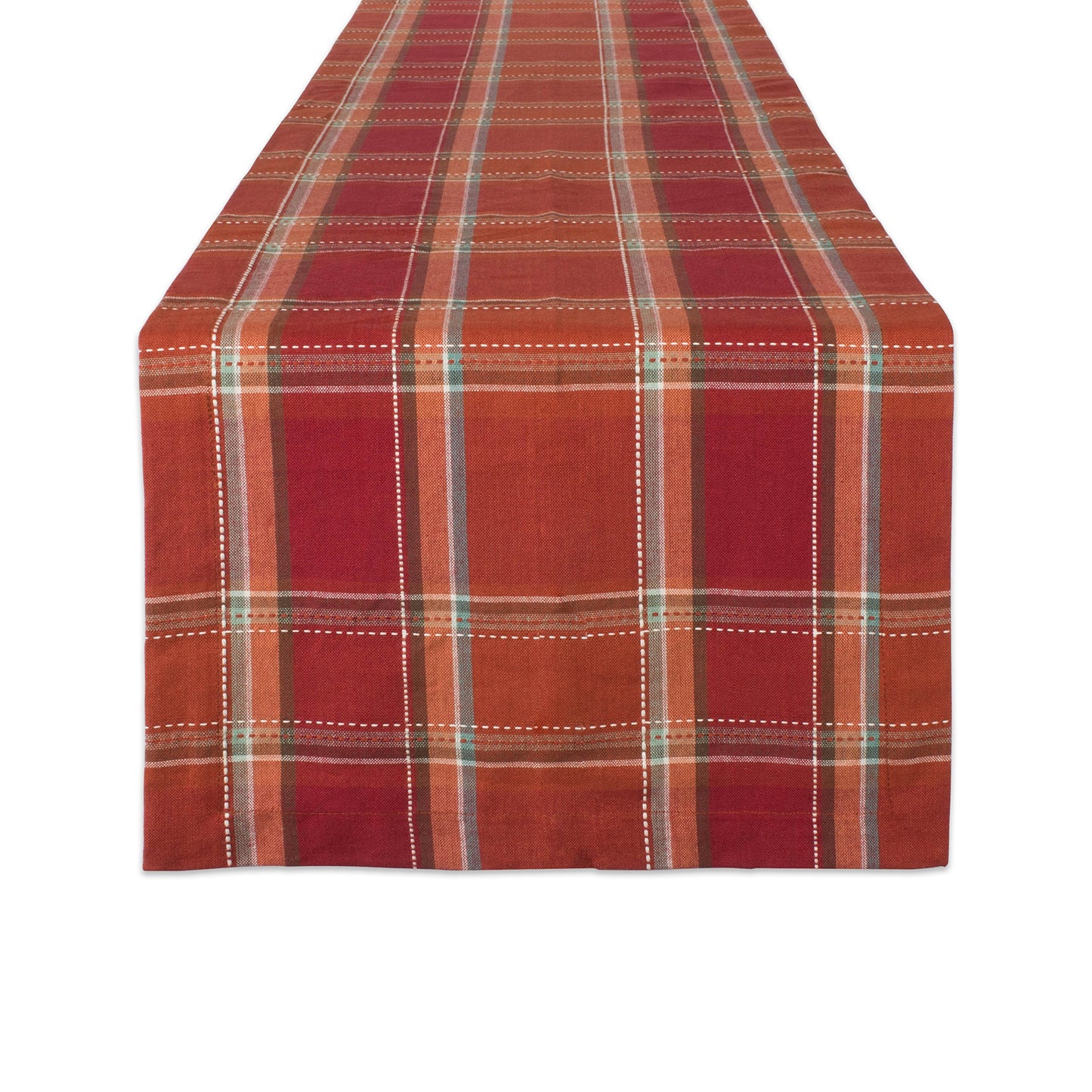 Thanksgiving & Fall Table Decoration Autumn Farmhouse Plaid, Table Runner, 14x72, Orange Plaid