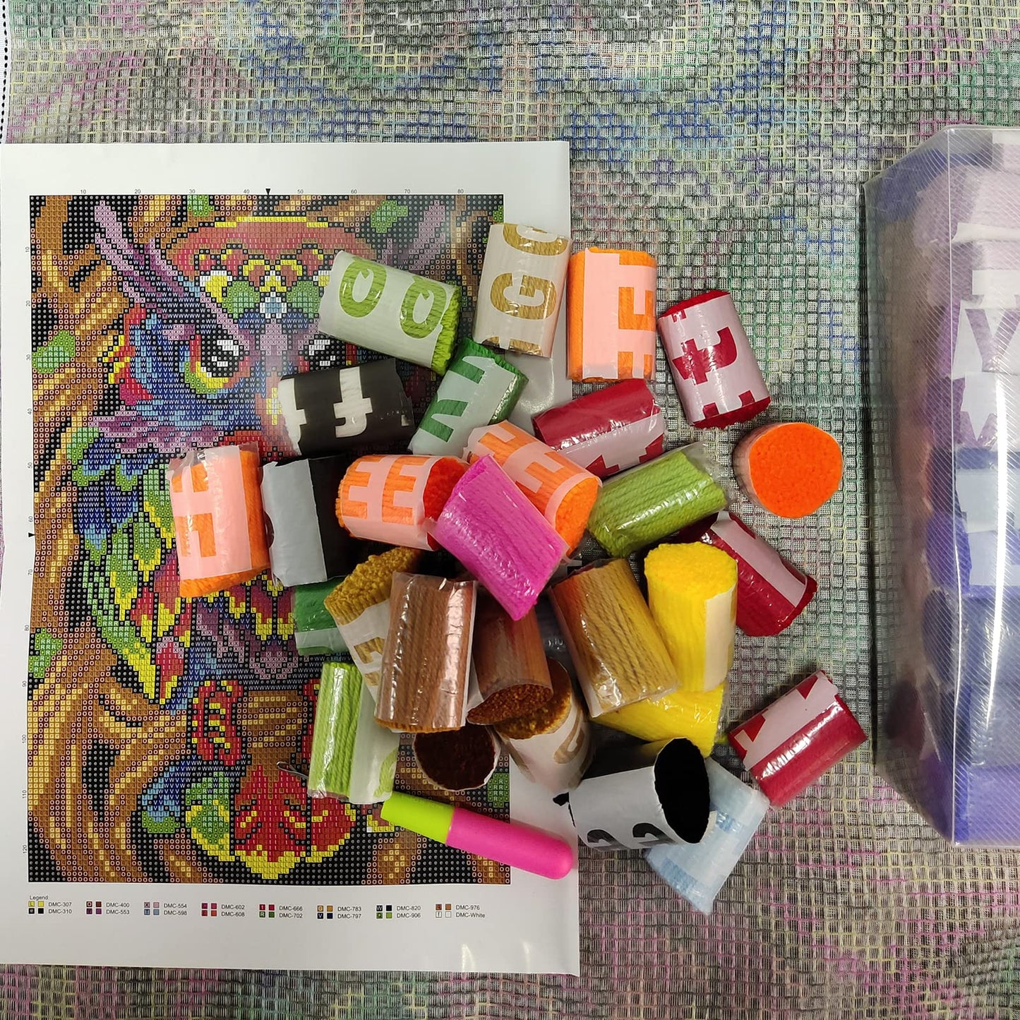 Latch Hook Rug Kits for Adults, Colorful Owl with Preprinted Canvas Pattern DIY Carpet Tapestry Rug Cushion Yarn Needlepoint, 22.5X33.5Inch / 58X85cm