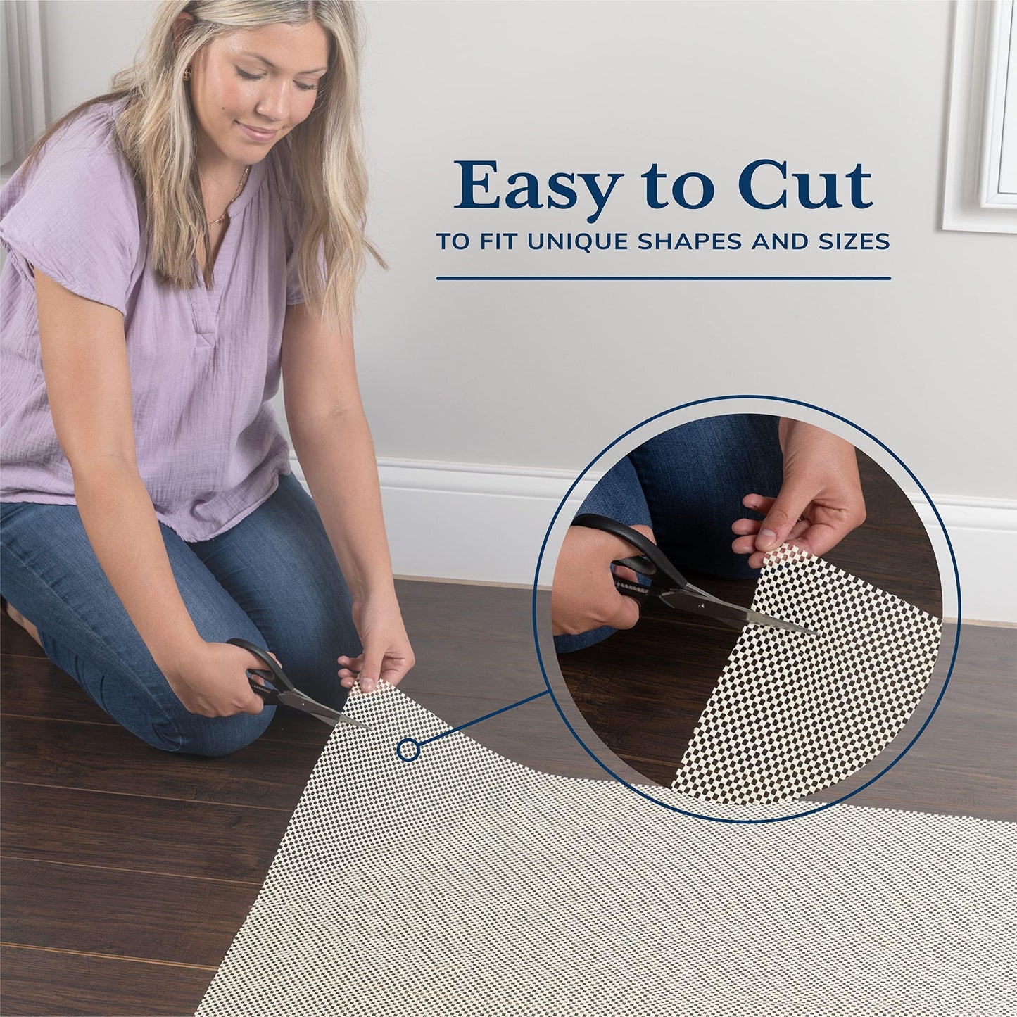 Rug Gripper Pad for Hardwood Floors, Thick Cushion Non Slip Rug Pads for Area Rugs, Rug Grippers for Tile Floors, Under Carpet Anti Skid Mat, Keep Your Rugs Safe and in Place, 2x3 Ft