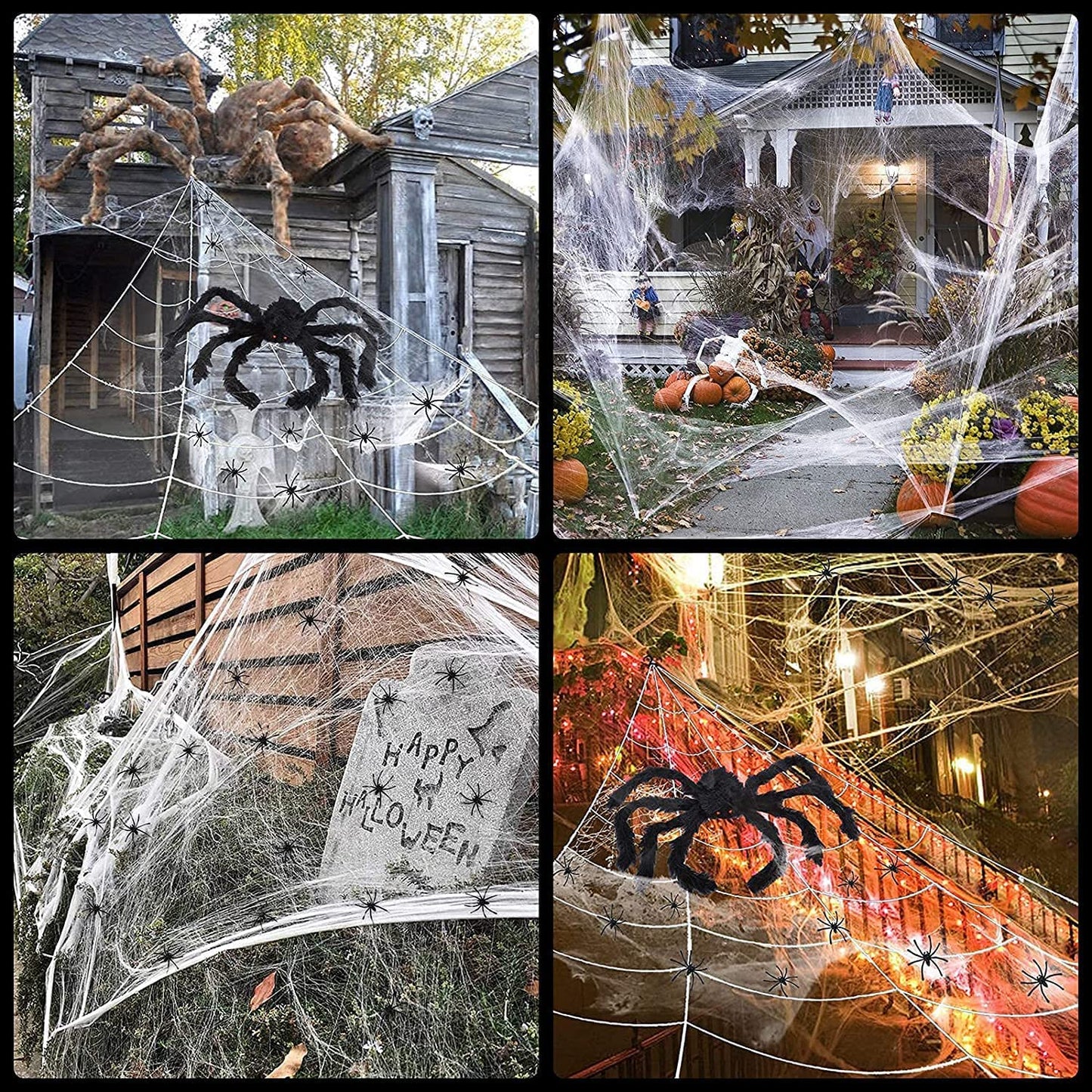 Halloween Giant Spider 4.9 Ft Black Soft Hairy Scary Spider for Halloween Outdoor Yard & Indoor Decoration