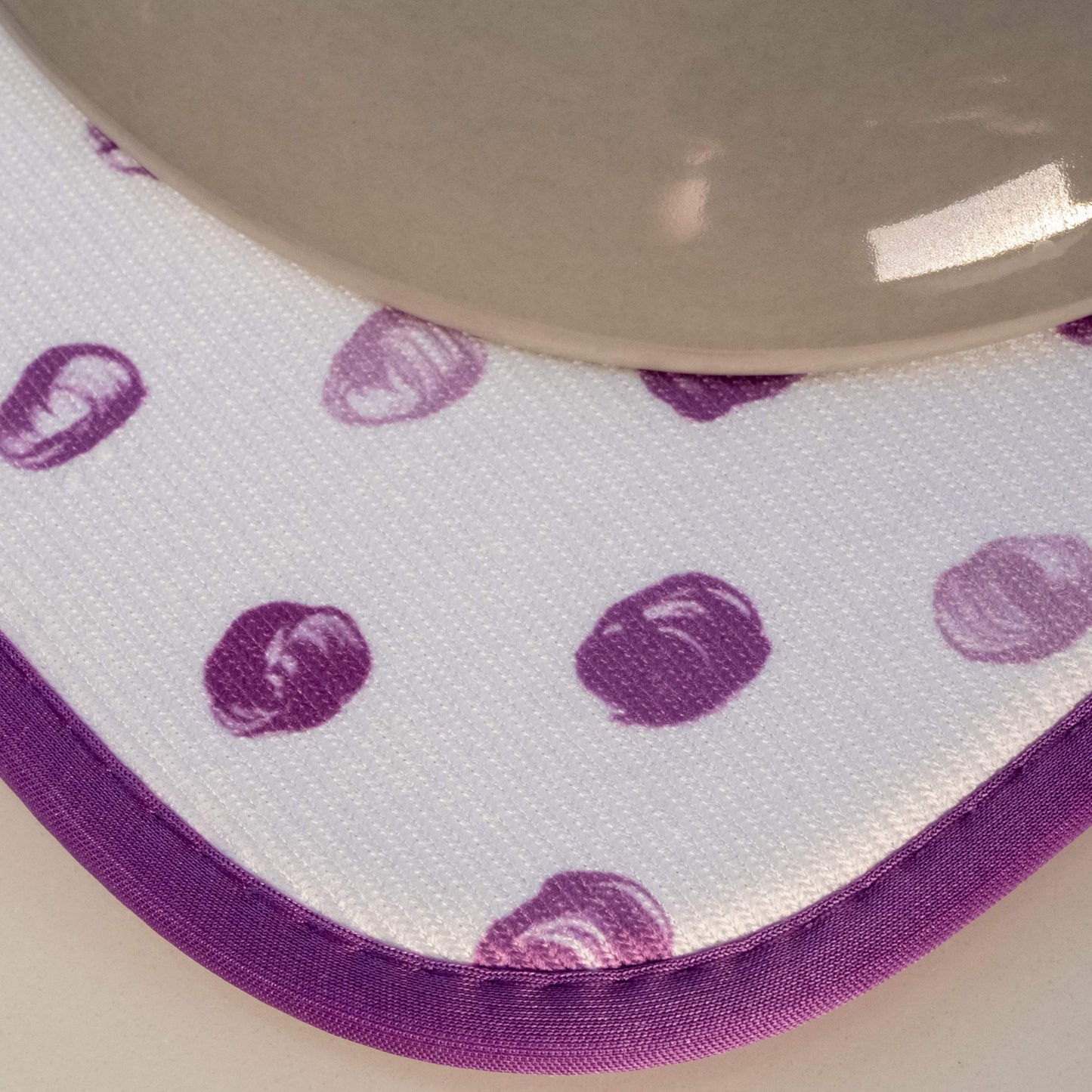 Absorbent, Reversible Microfiber Dish Drying Mat for Kitchen, 16 Inch x 18 Inch, Paint Dots