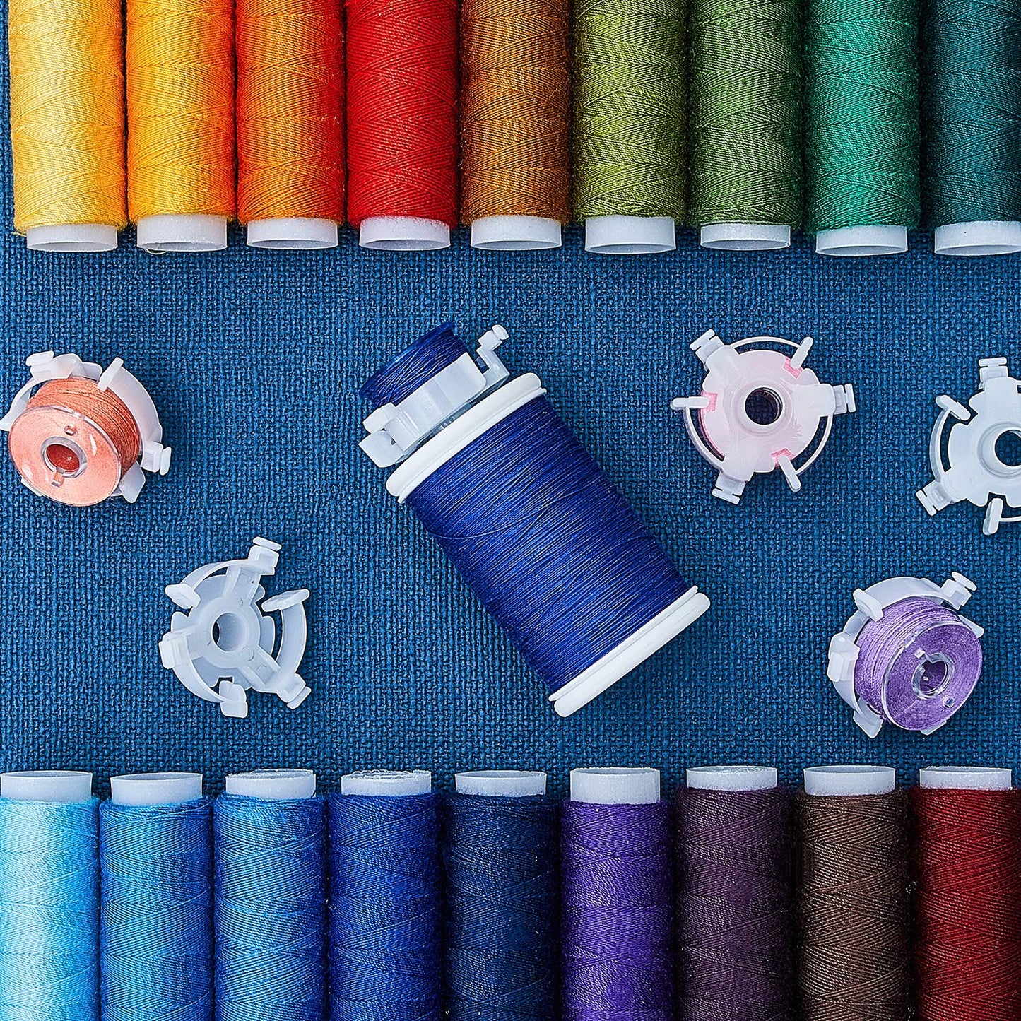 Bobbin Holders for Thread Spool Sewing Bobbin Small Clips Sewing Tool Accessory Clear Thread Clips Holder Tool (25 Pieces)