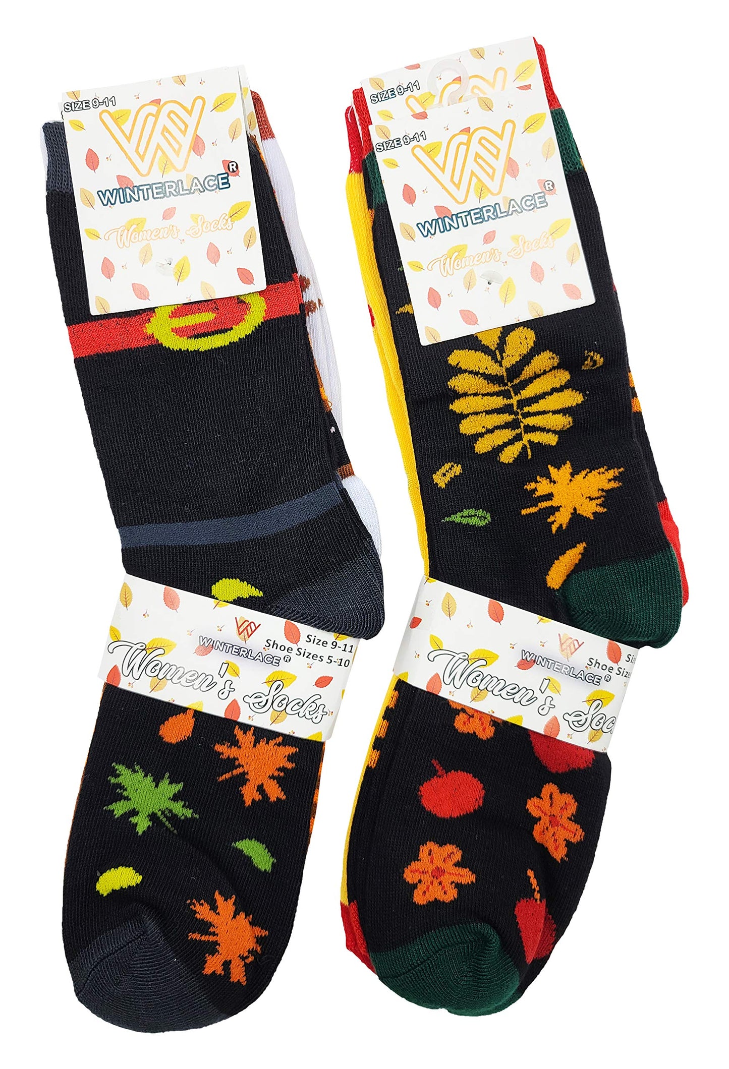 Winterlace 12 Pairs Autumn Socks Thanksgiving Fall (12 Pairs Assorted)