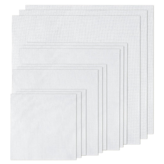 12 PCS Aida Cloth 14 Count, 4 Sizes White Cross Stitch Fabric for Craft Embroidery, Classic Reserve Aida Cloth for Embroidery Beginner, Needlework, Cross Stitch (5.9 to 11.8inch)