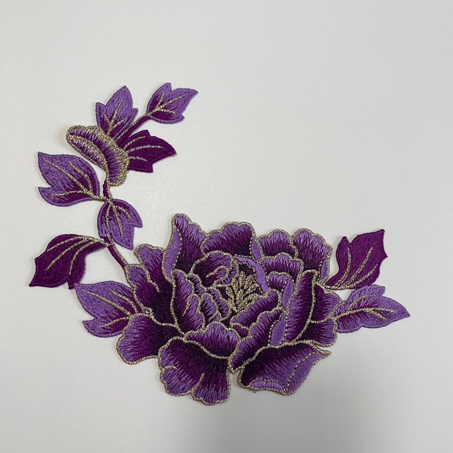 One Pair Beautiful Peony Flower Patches, Elegant Peony Blossom Embroidered Applique for Clothes Backpacks T-Shirt Jeans Skirt Vests Scarf Hat Bag (One Pair Purple Peony)