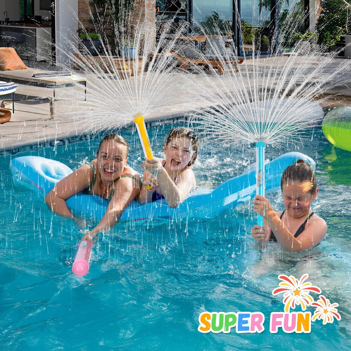 6Pack Creativity Fireworks Water Gun,Sprays Water in a Firework-Like Pattern, Squirt Gun for Kids, Bulk Samll Water Blaster Summer Pool, Backyard, Beach Water Game Outdoor Toys