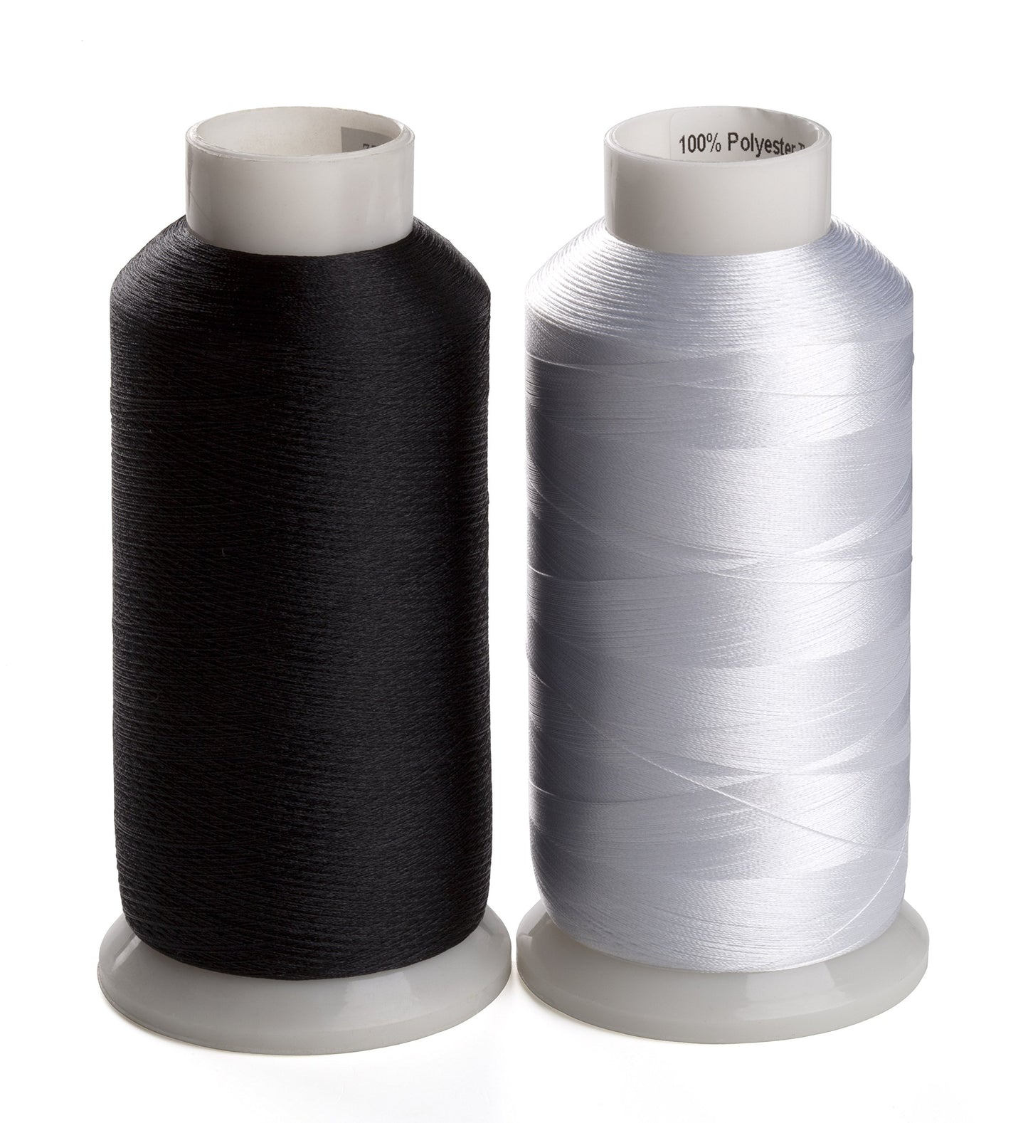 Simthread 2 Bobbin Thread for Sewing and Embroidery Machine 1 Black and 1 White 5500 Yards Each - 60WT Polyester Bobbin Fill Thread Bottom Threads