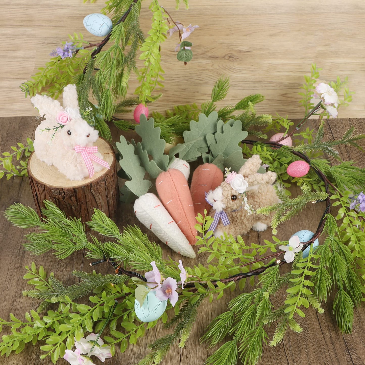 6 FT Lighted Easter Garland, Easter Decorations for Home, Egg Garland Spring Fireplace Mantel Decor, Indoor & Outdoor Holiday Parties Display