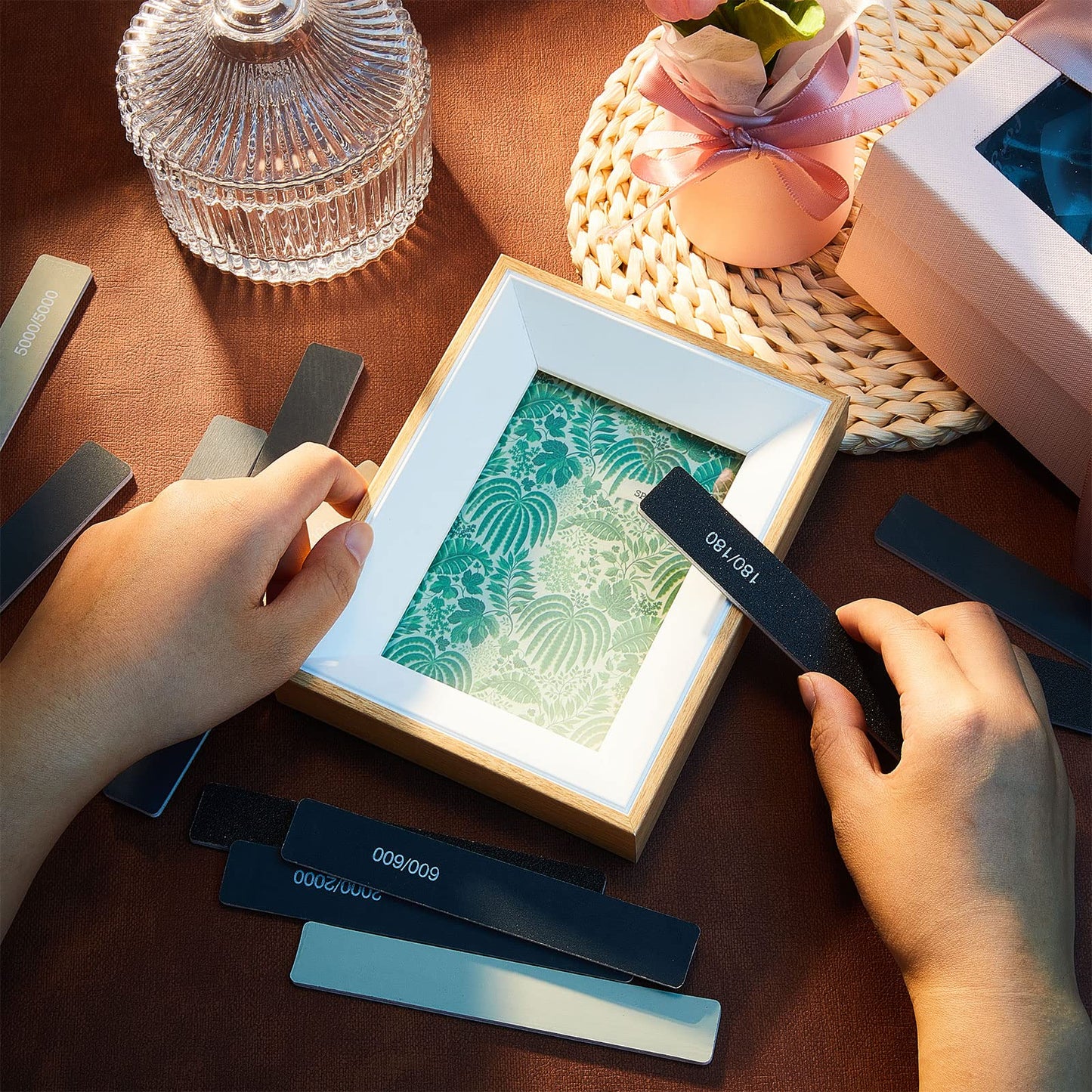 Honoson 20 Pcs Sanding Sticks for Plastic Models Polishing Sticks Assorted Metal and Wood Sanding Tools Accessory for Model Craft Amateur Beginner (Low Grits and High Grits,Classic Style)