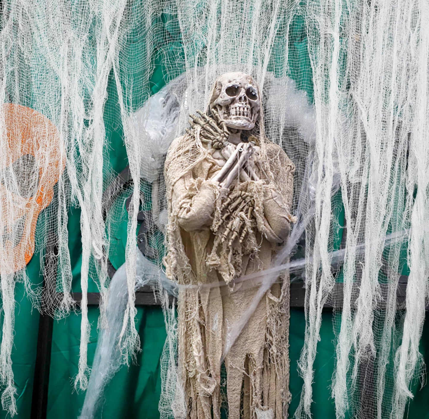 Tlswshsy 200" x 59" Halloween Spooky Cloth - Creepy Spooky Halloween Decorations - Large Size Scary Creepy Gauze for Halloween Party Supplies Stairway Window Table Doorways Decor