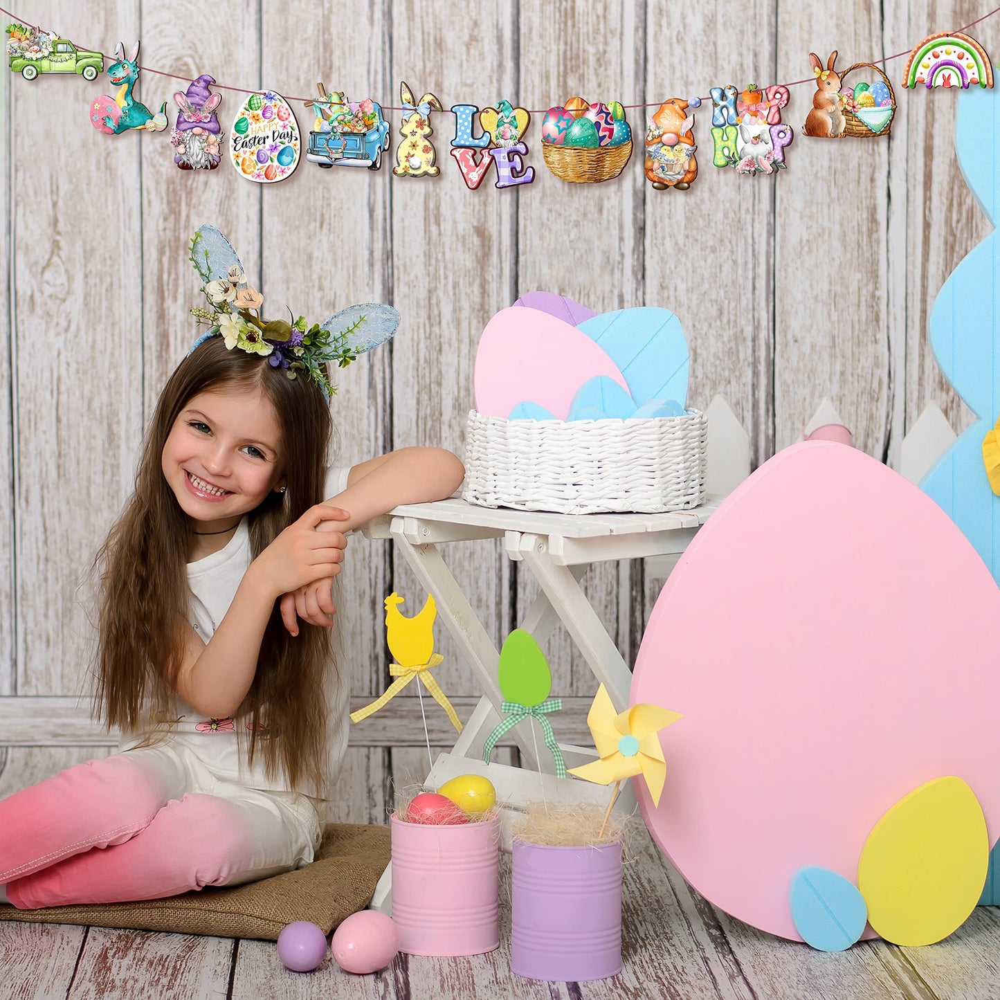 24 Wooden Hanging Ornaments, Hanging Decor for Tree, Happy Easter Egg Gnome Bunny Wooden Craft Spring Party Supplies Home Decor