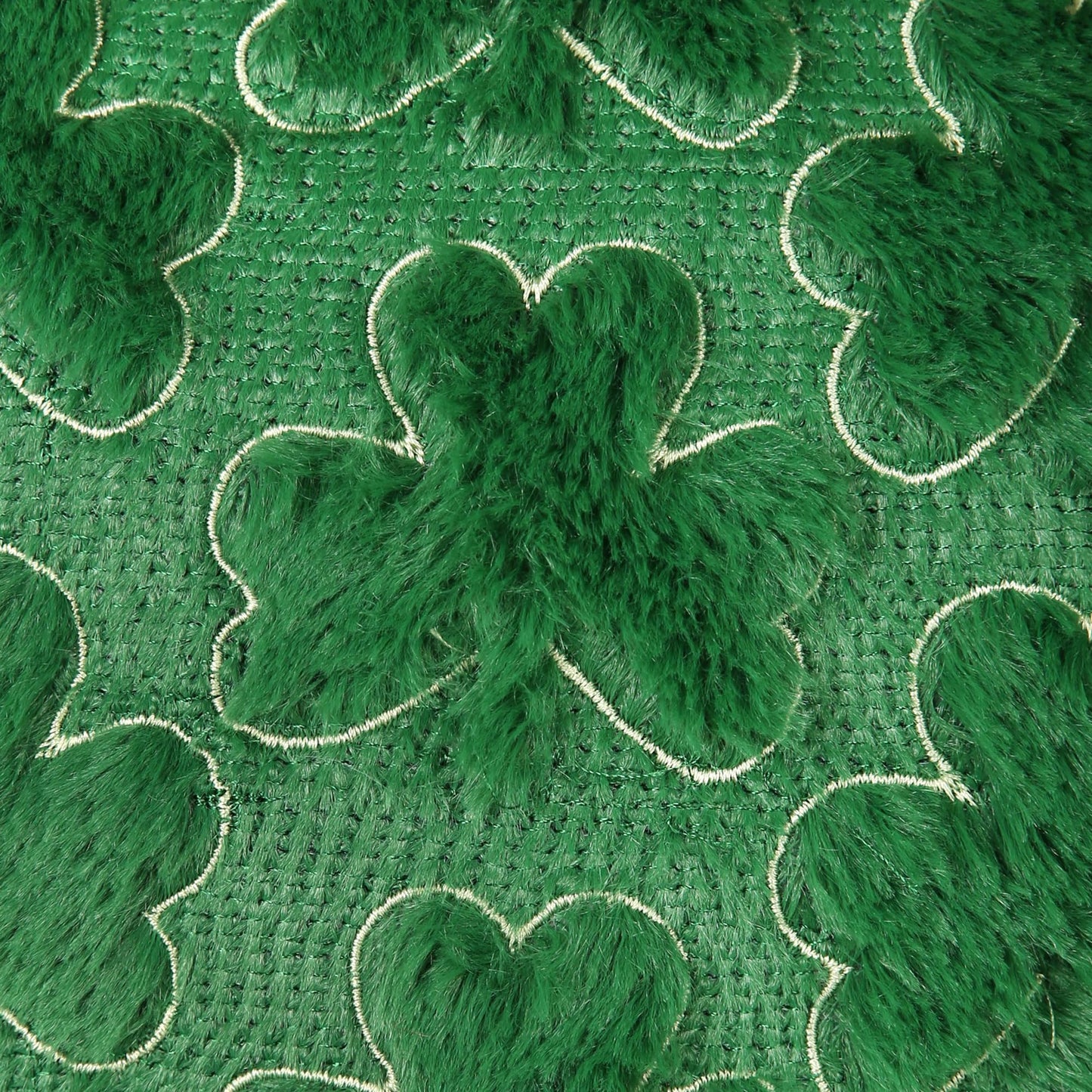 St Patricks Day Pillow Covers 18 x 18 inch Set of 2 3D Embroidered Shamrock Pillow Soft Plush Faux Fur St Patricks Day Decorations for SOFE Bedding Holiday