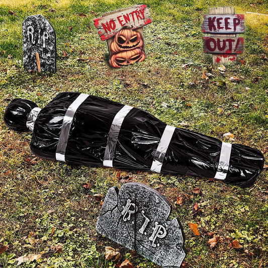 Halloween Corpse Decorations Set, Hanging Corpse Dead Victim Props,Haunted Decorations, Outdoor Scary Halloween Decorations，Inflatable Dummies Gruesome Outdoor Party Props from The Crime Scene