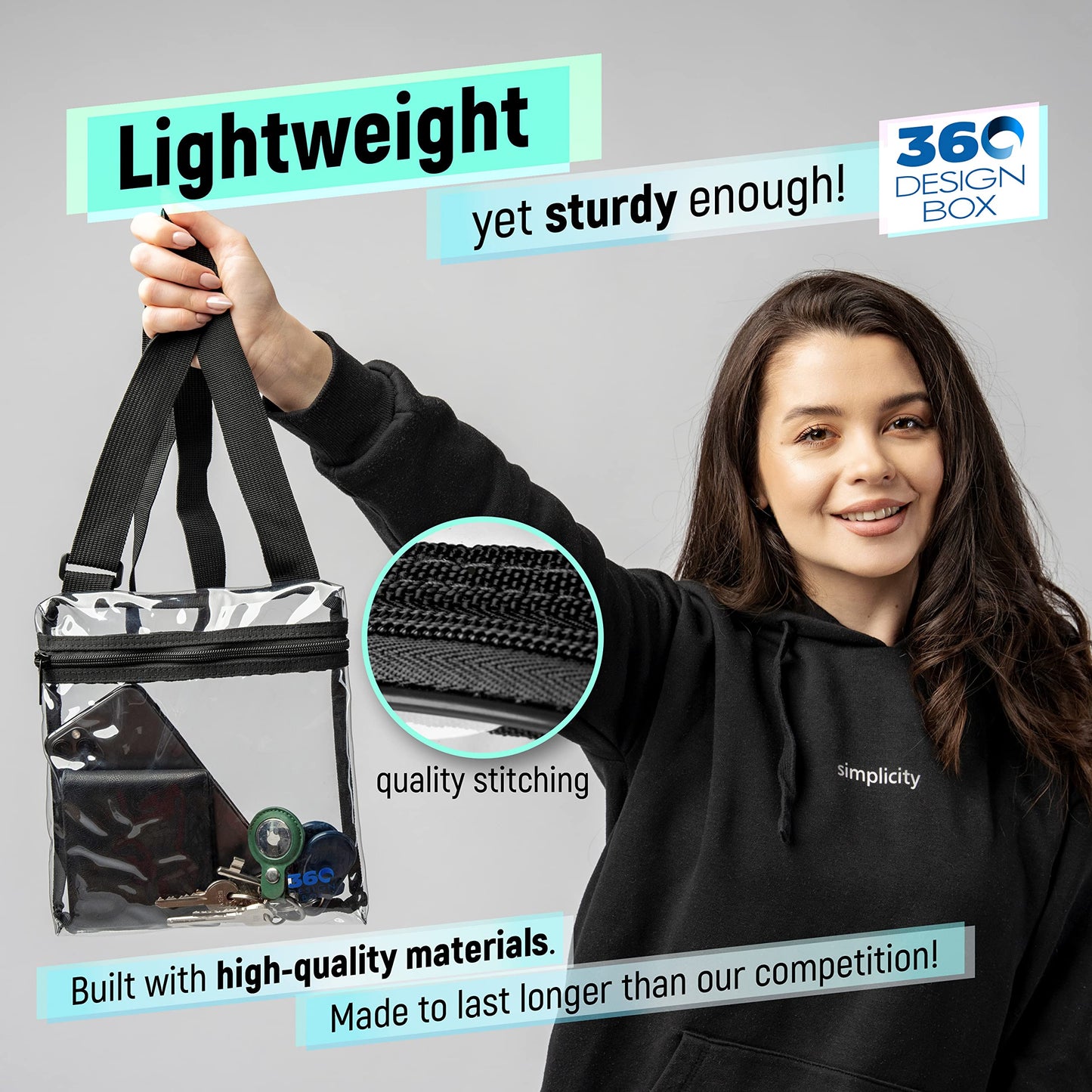 Clear Bag for Stadium Events | Small Clear Purses for Women Stadium Crossbody under 12x6x12 Concert, Festival, Games Approved