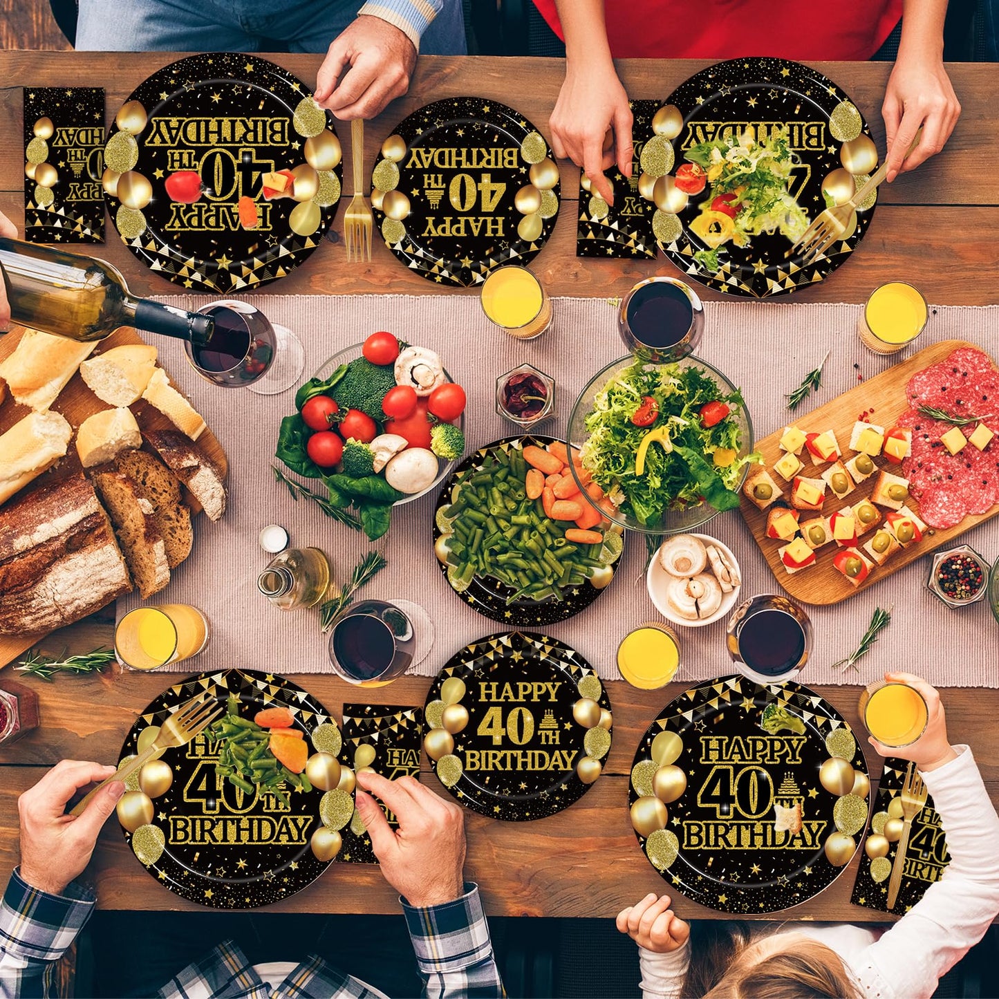 Kepeel 96Pcs 40th Birthday Party Tableware Set, Back in 1984 Birthday Party Decorations Supplies for Men Women Cheers to 40 Years Birthday Party Dessert Plates Napkins Forks Favors, Serve 24