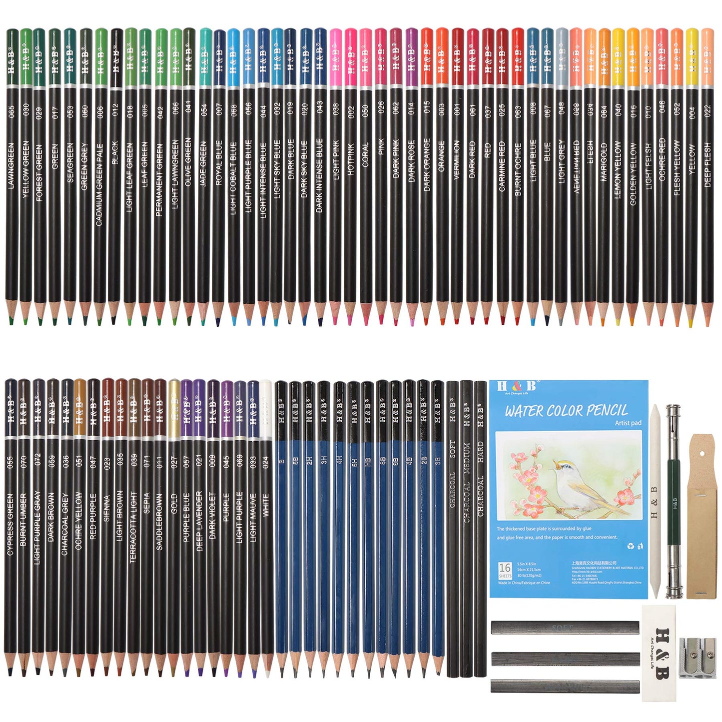 AONLSKH Art Supplies Drawing and Sketching Colored Pencils Set 96-Piece,Graphite Charcoal Professional Artists Pencils Kit,Gifts for Kids & Adults Drawing Tool Set