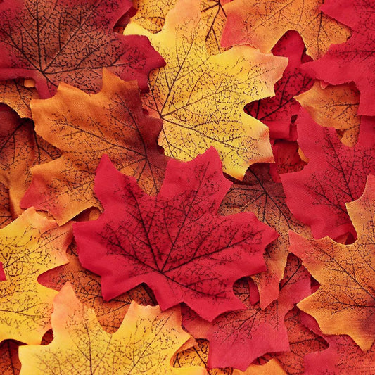 1100PCS Fall Artificial Maple Leaves Thanksgiving Autumn Leaf Wedding Party Table Decor,Multicolored