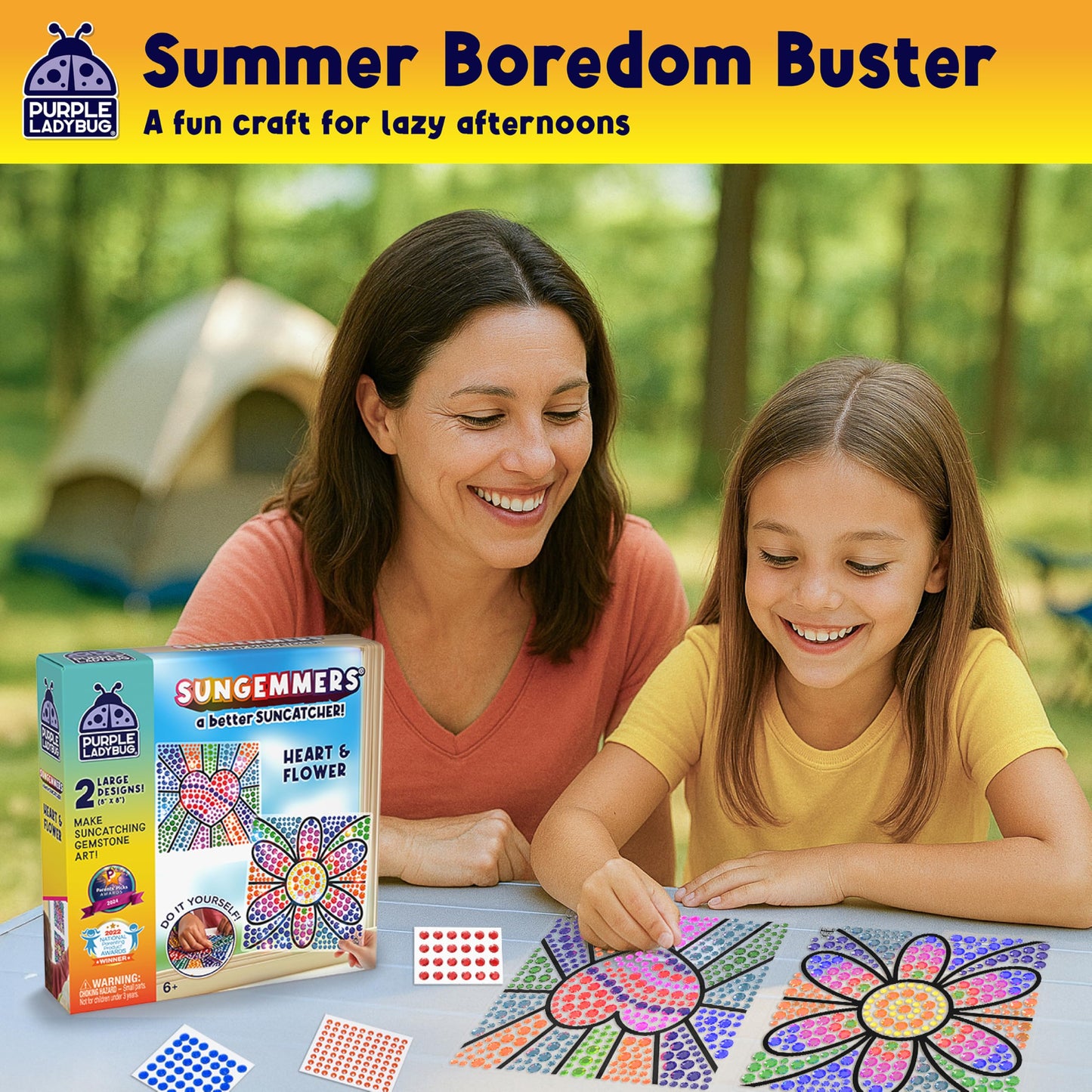 SUNGEMMERS DIY Gem-Sticker Window Diamond Art Suncatcher Kits - Summer Toys for Children, Birthday Gifts for 6 7 8 9 10 11 12 Year Old Girls & Boys, Fun Arts & Crafts for Kids Ages 8-12 6-8