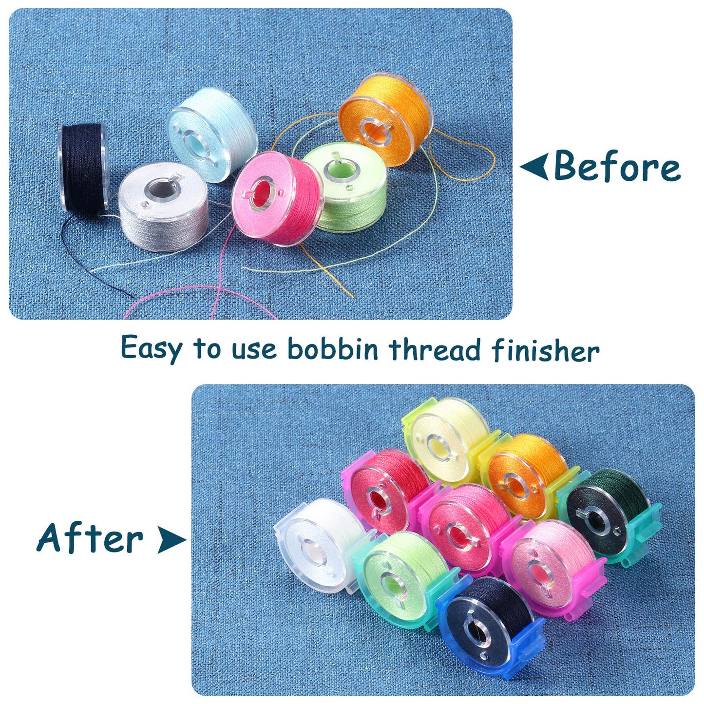 144 Pieces Bobbin Thread Buddies Set includes 70 Bobbin Holder Clips Color Thread Clips Holder Tool, 32 Thread Spool Huggers, 42 Bobbin Thread Holders for Thread Spool Organizing