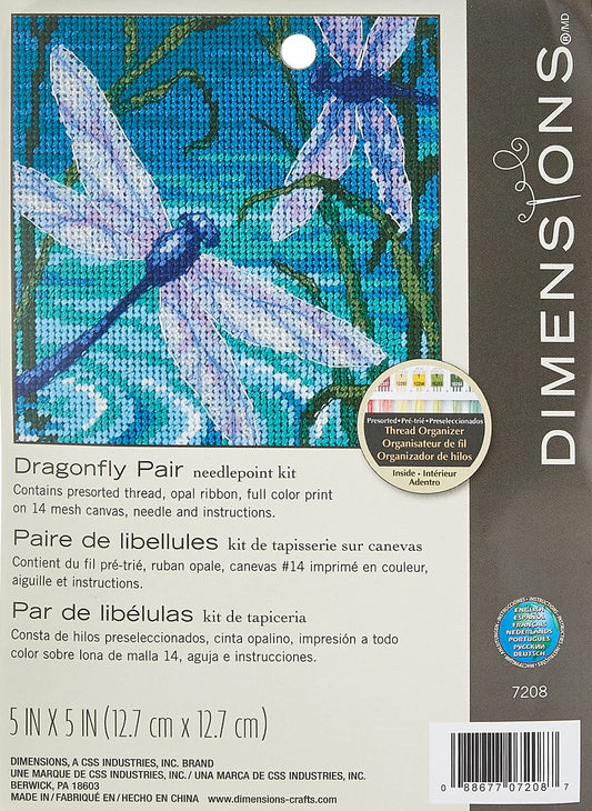 Dimensions Needlepoint Kit, Dragonfly Needlepoint, 5'' W x 5'' H, Various