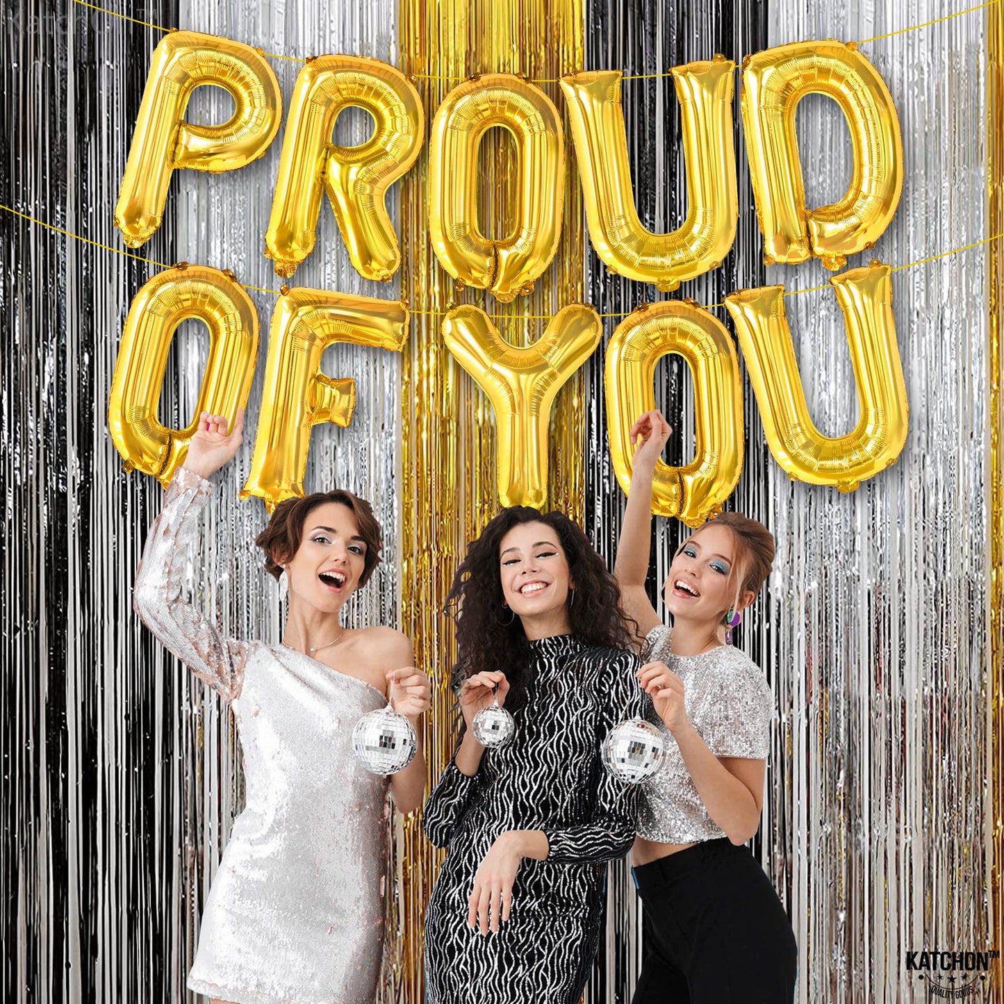 KatchOn, Gold Proud of You Balloons - 16 Inch | Mylar Foil Balloon Banner For Graduation Party Decorations | We Are So Proud Of You Balloon Banner For Graduation Decorations 2026