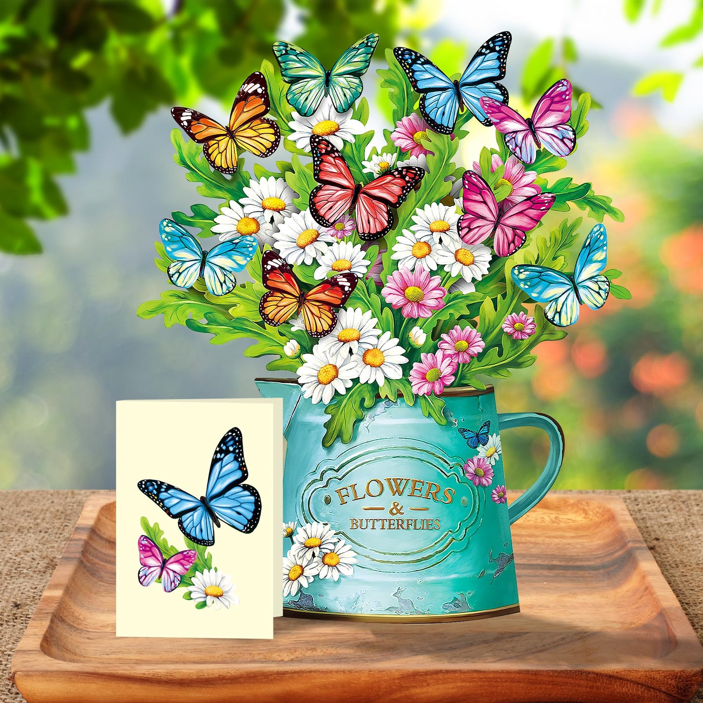 Airpark Mothers Day Gifts Card, 3D Pop Up Paper Flowers Bouquet 12’‘ with Note & Envelope, Birthday, Get Well, Teacher Appreciation Gifts, Greeting Cards for Women Mom Girls Friends, Daisies and Butterflies